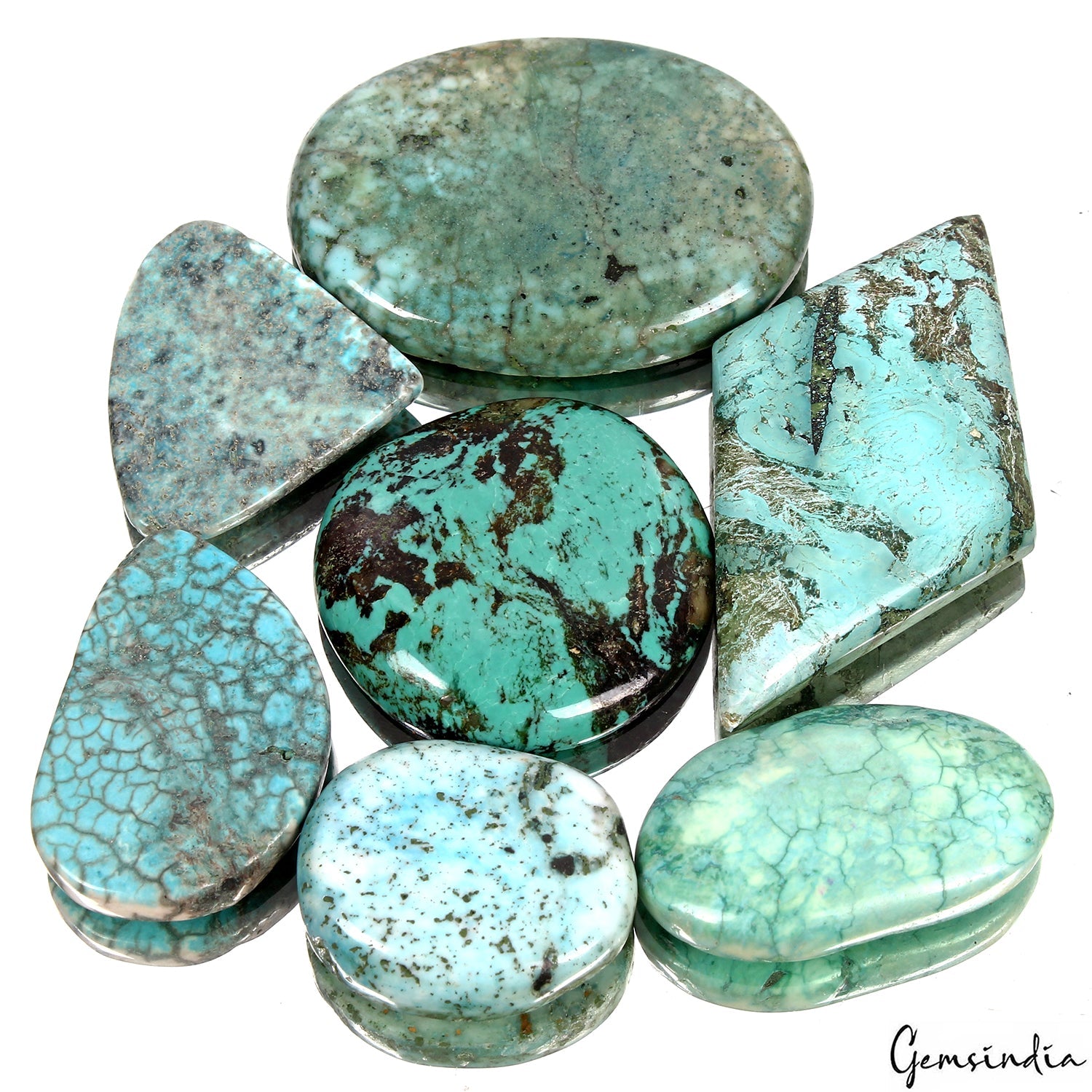 400 Ct Natural Blue Turquoise Arizona Mix Cabochon Loose Gemstone Wholesale Lot