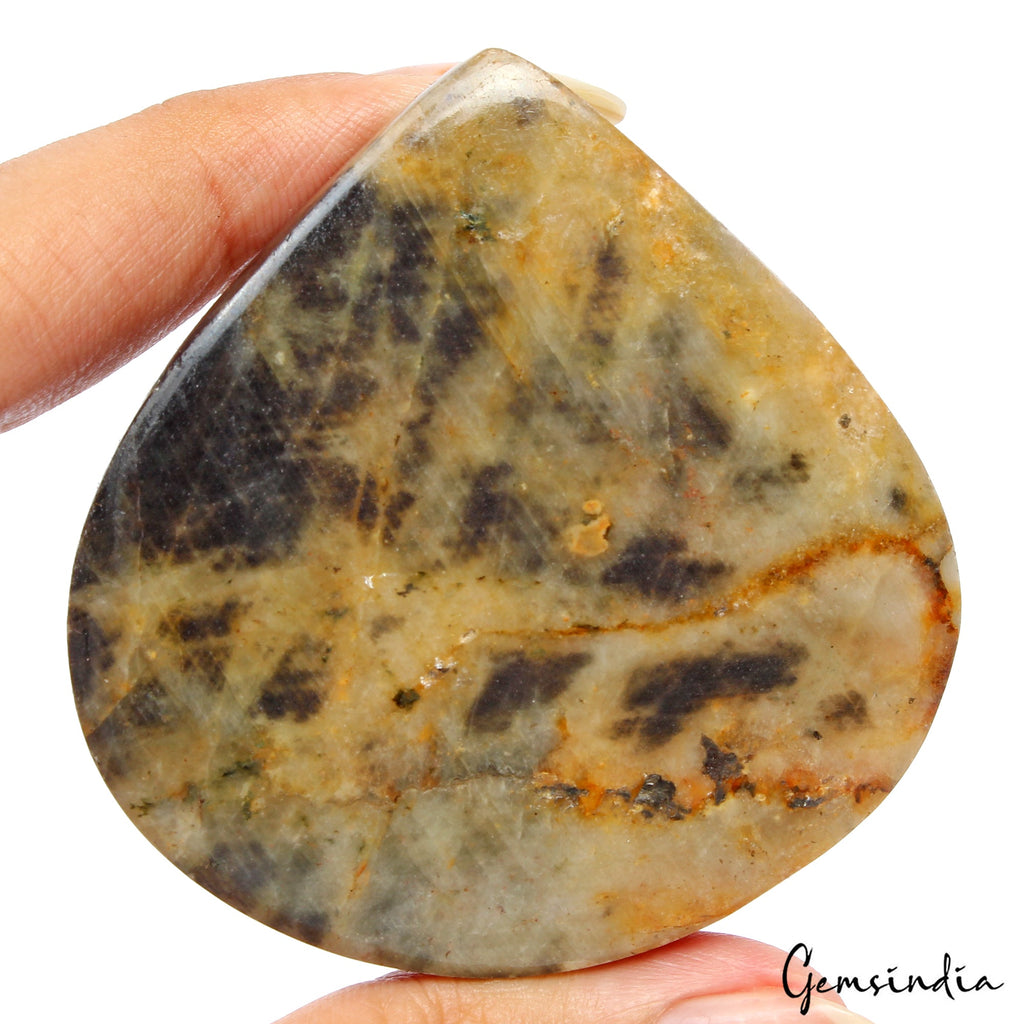 Certified 680 Ct Natural Untreated Brown Black Sapphire Pear Cab Loose Huge Gem