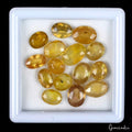 43.80 Cts/15 Pcs Natural Untreated Ceylon Yellow Sapphire Oval Gems For Jewelry