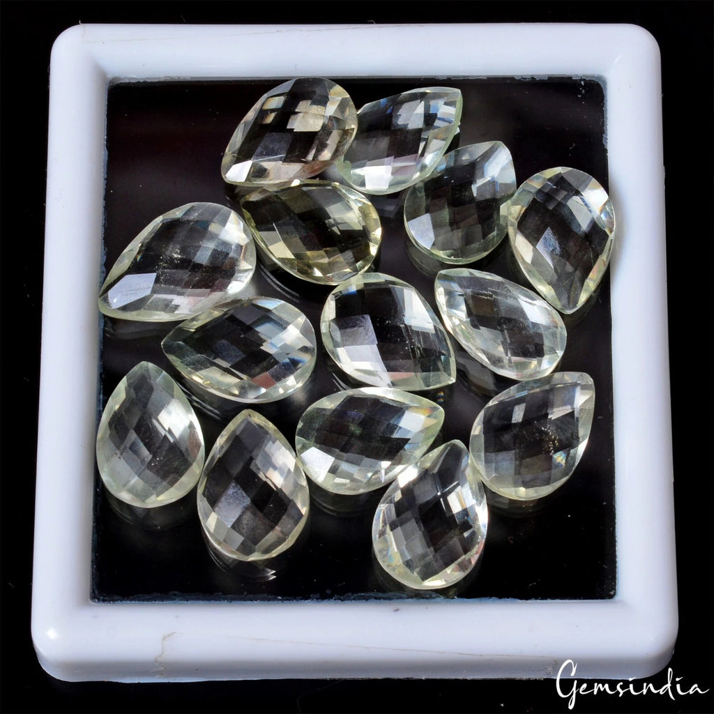Amethyst Loose Gemstone, Untreated, Green — 14mm to 16mm, 64.70 Ct, Brazil