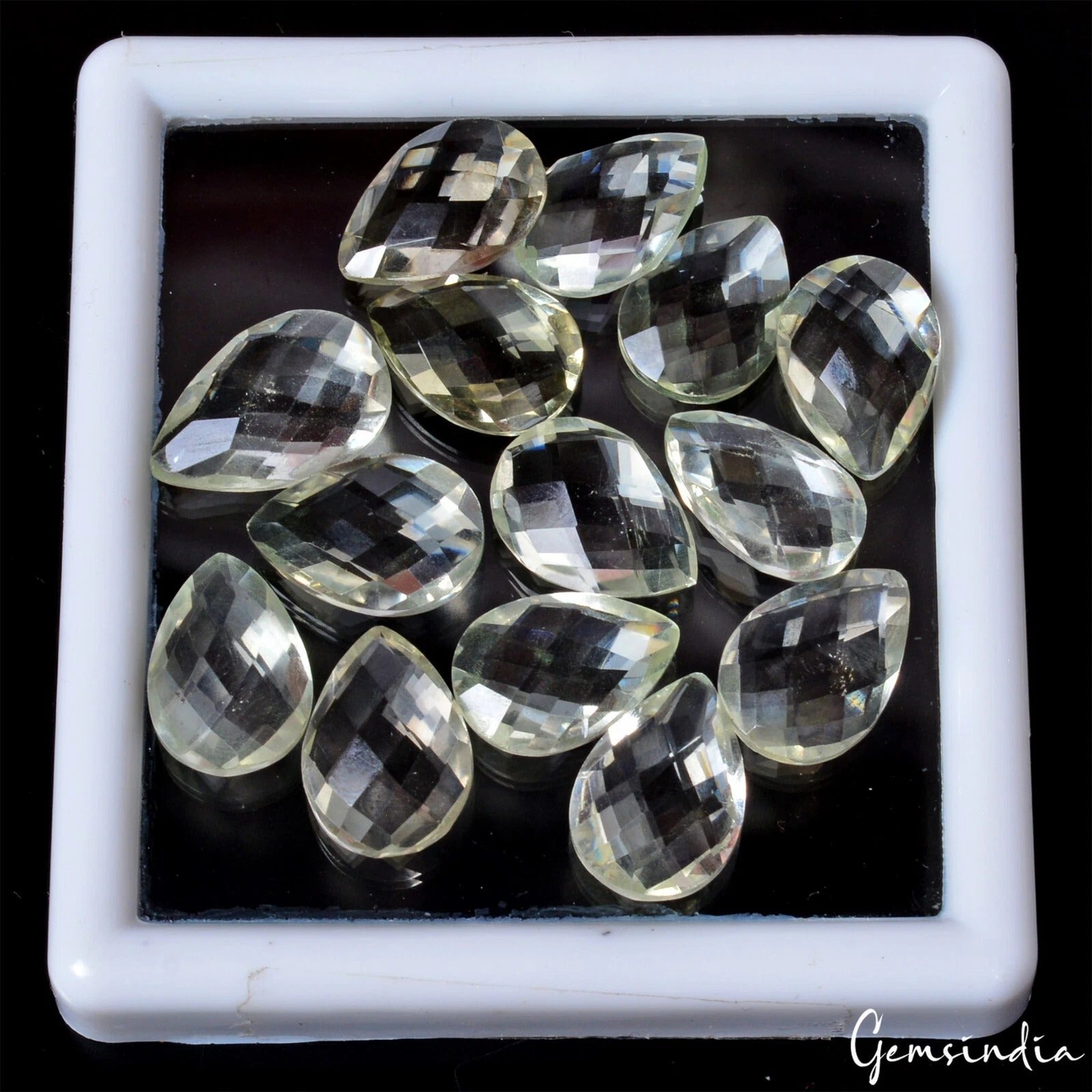Amethyst Loose Gemstone, Untreated, Green — 14mm to 16mm, 64.70 Ct, Brazil