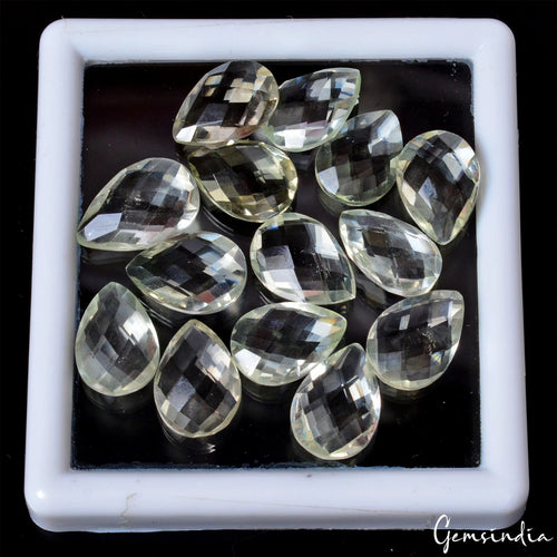 Amethyst Loose Gemstone, Untreated, Green — 14mm to 16mm, 64.70 Ct, Brazil