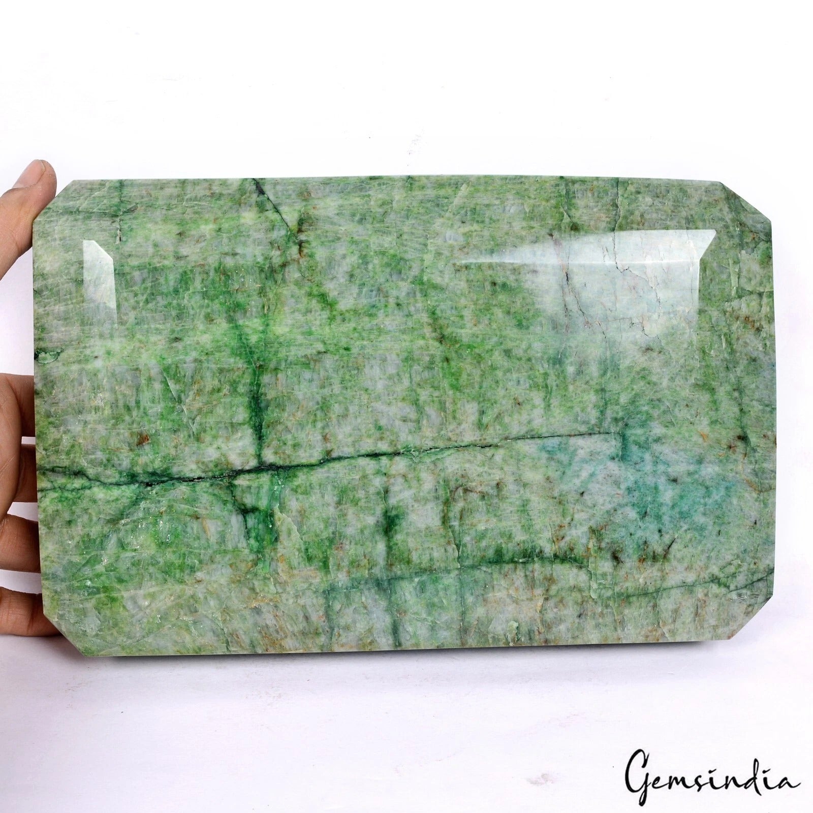 Large Emerald 5.8 Kilo Natural Brazilian Octagon Cut Collector's Grade Gemstone