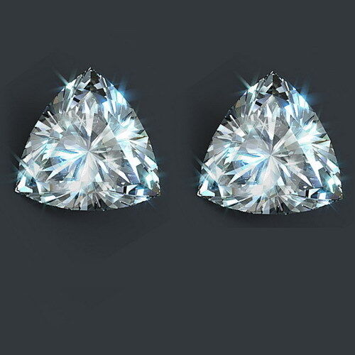 ~~~~~~CLEARANCE~~~~~~  1.50 ct/ 2Pcs TRILLION WHITE CUBIC ZIRCONIA (CZ)
