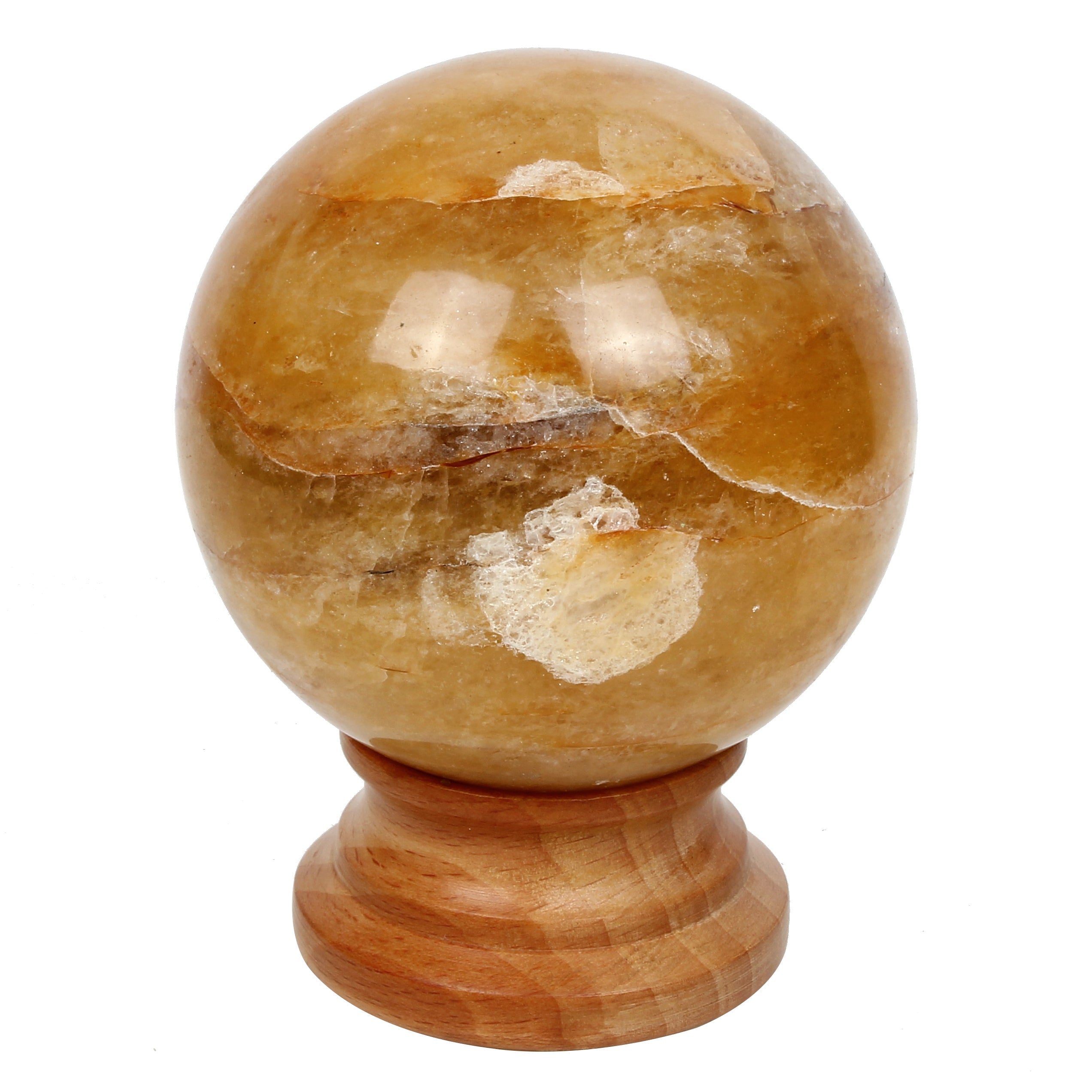 2810 Ct Natural Yellow Aventurine Healing Crystal Mineral Sphere With Stand 3"