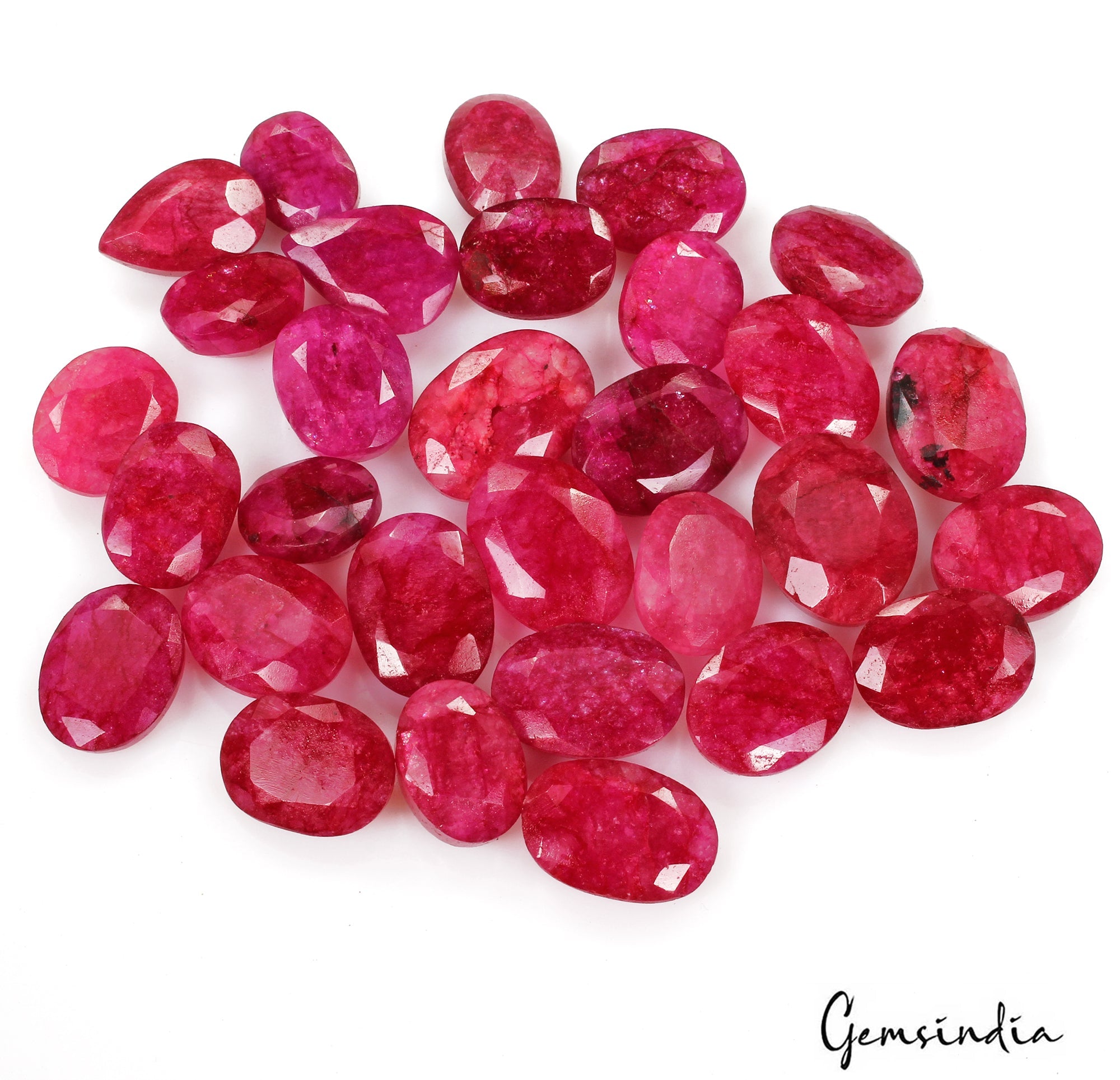 370 Ct/30 Natural Red Pink USA Beryl Bixbite Oval Pear Cut Loose Gem For Jewelry