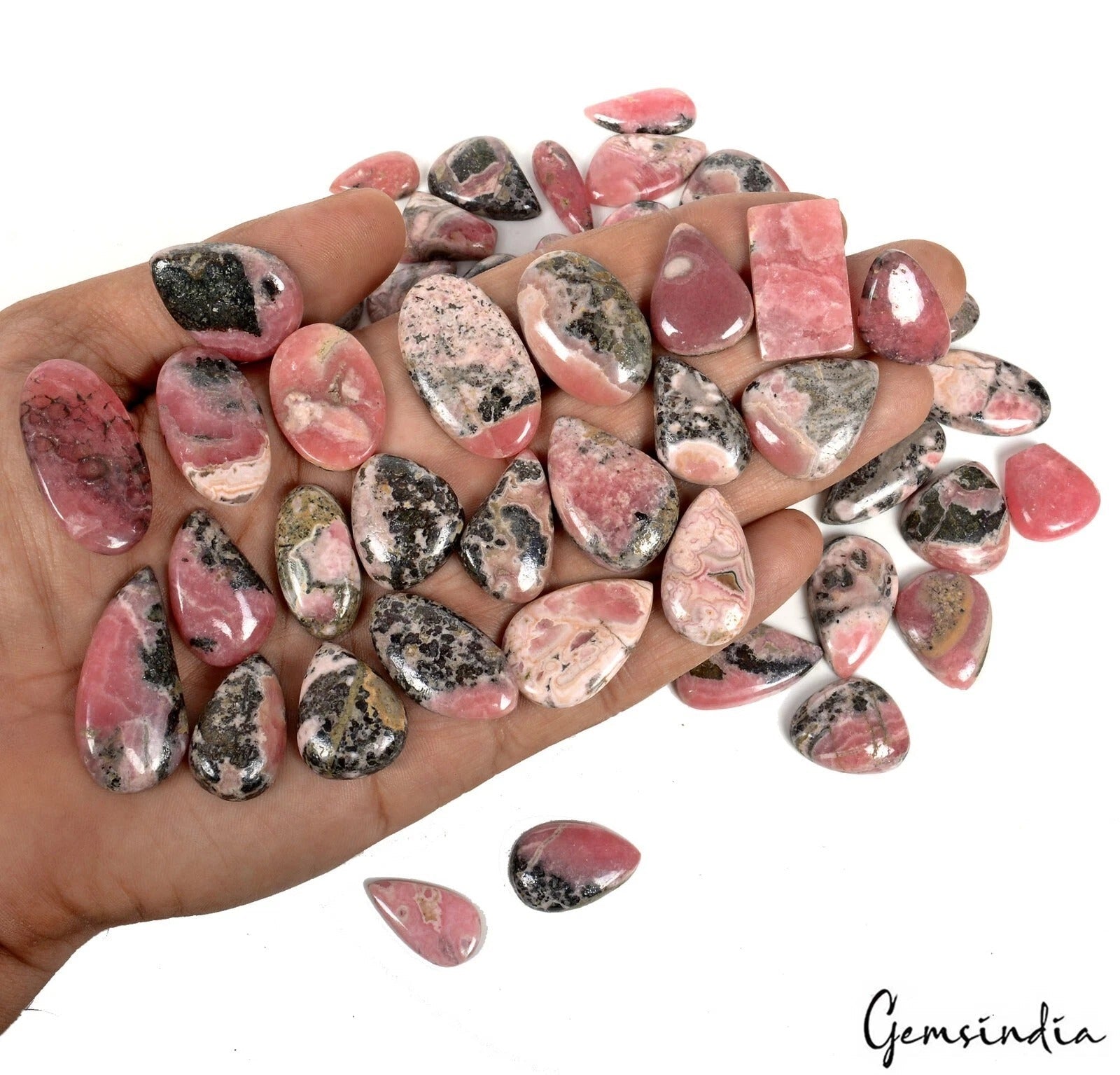 1100 Ct Natural Rhodochrosite Mix Cabochon Loose Untreated Designer Gemstone~55P