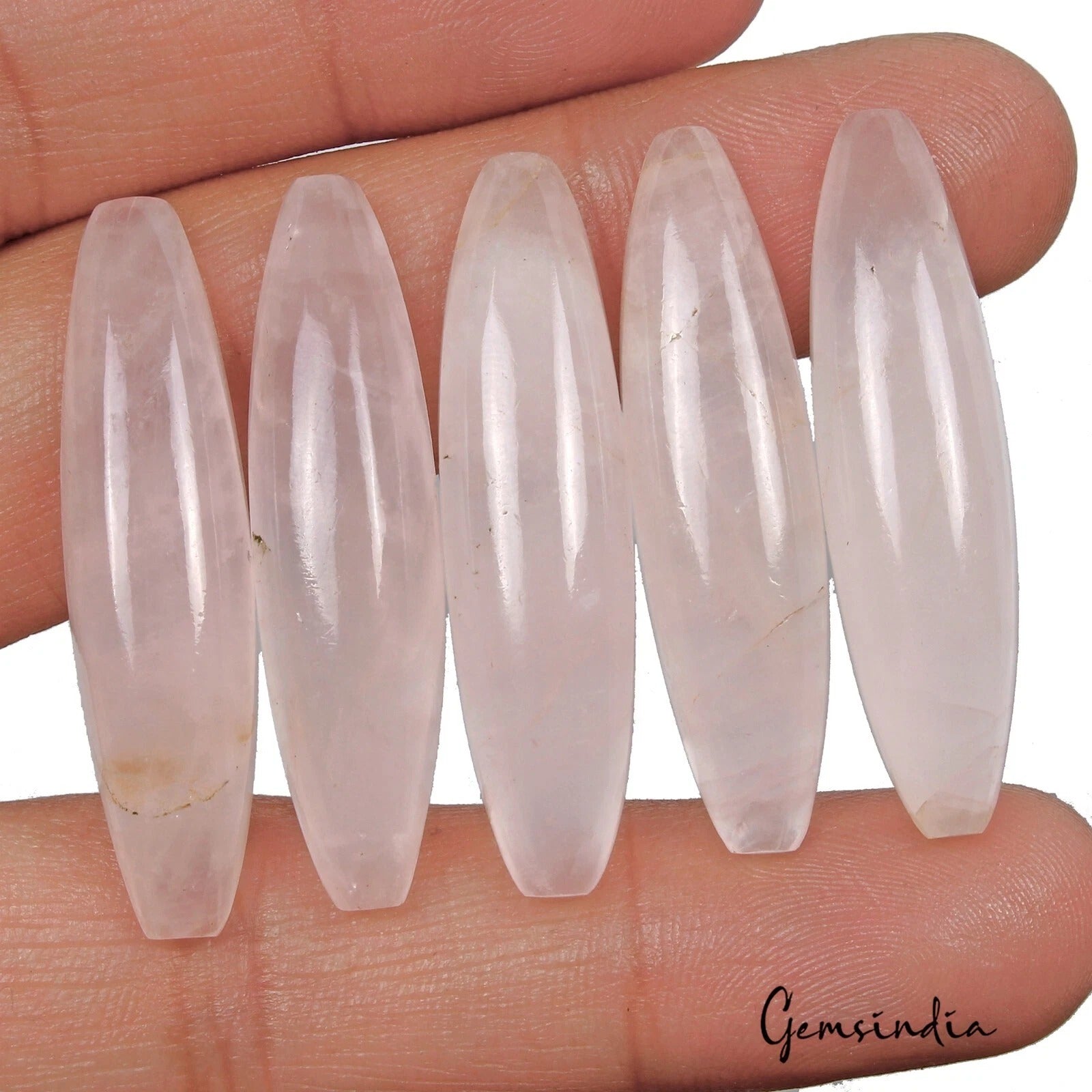 115.10 Ct Natural Untreated Pink Rose Quartz Marquise Cut Cab Certified Gems Lot
