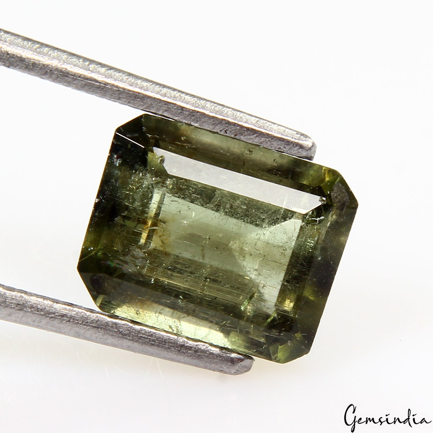 AAA 2.20 Ct Natural Mozambique Olive Green Emerald Cut Loose Tourmaline Gemstone