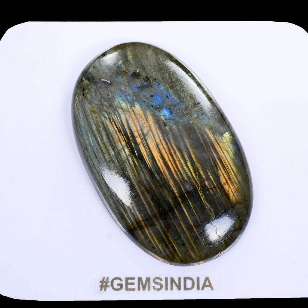 360 Ct Natural Untreated Golden Shine Labradorite Oval Cab Loose Gem For Pendant
