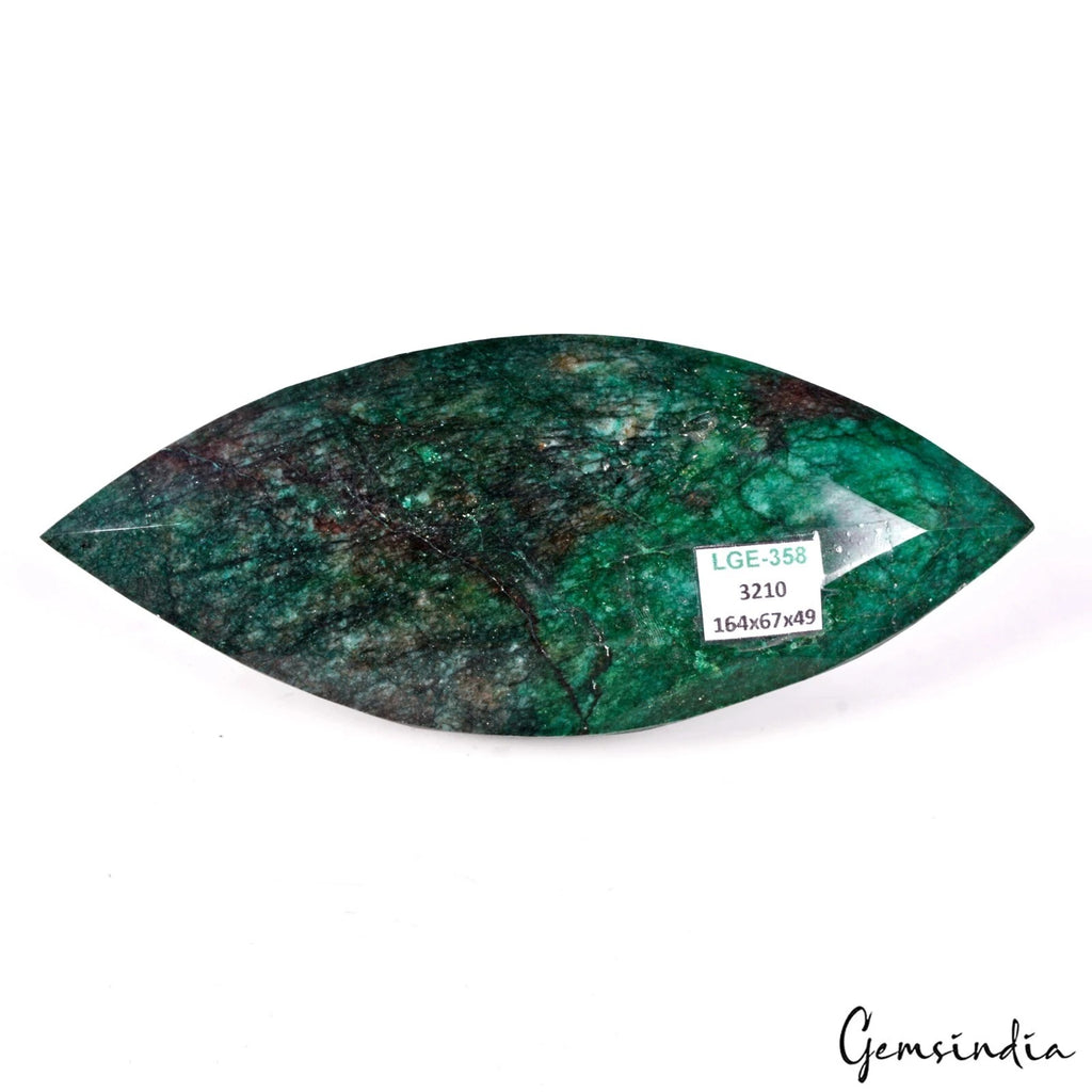 Emerald Loose Gemstone, Color Enhanced, Green — 164x67x49 mm, 3210 Ct, Brazil