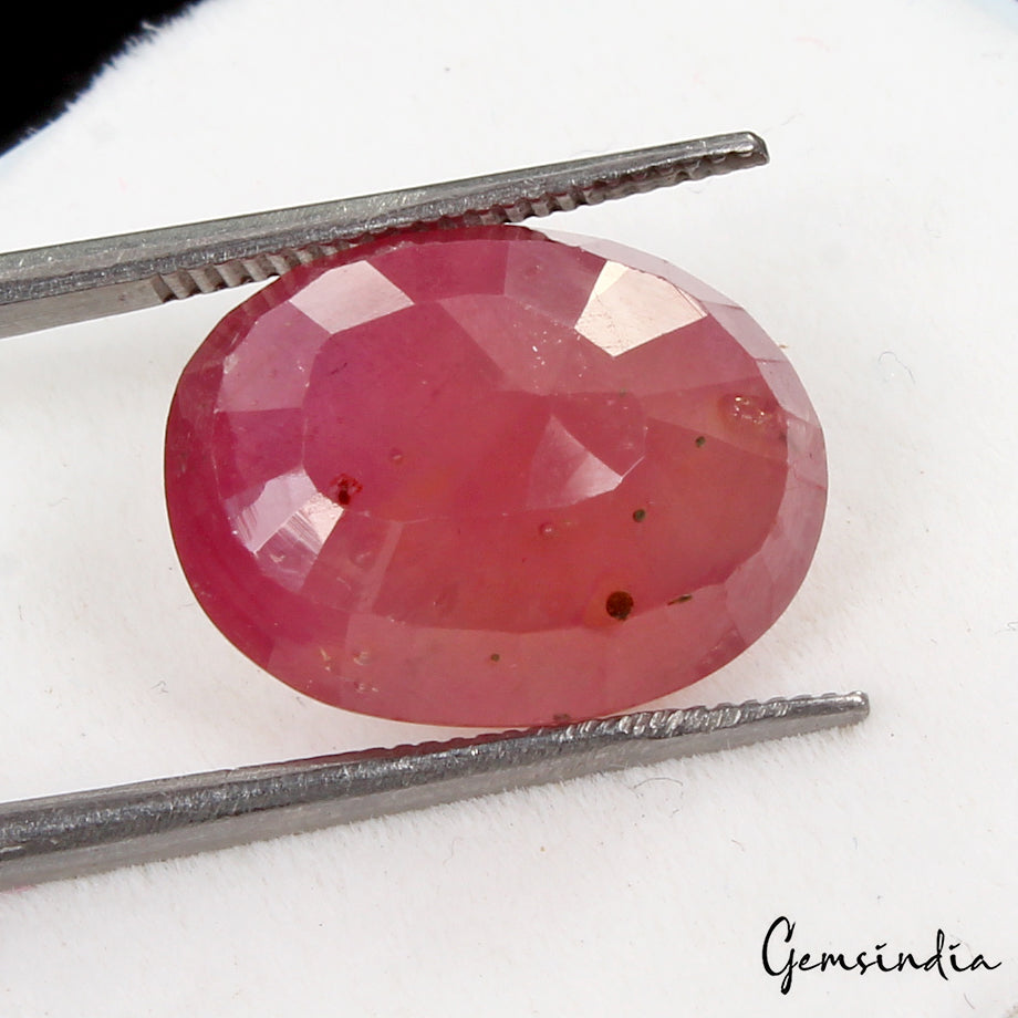 Certified 10.40 Ct Natural Untreated Red Ruby Oval Faceted Gems From Mozambique