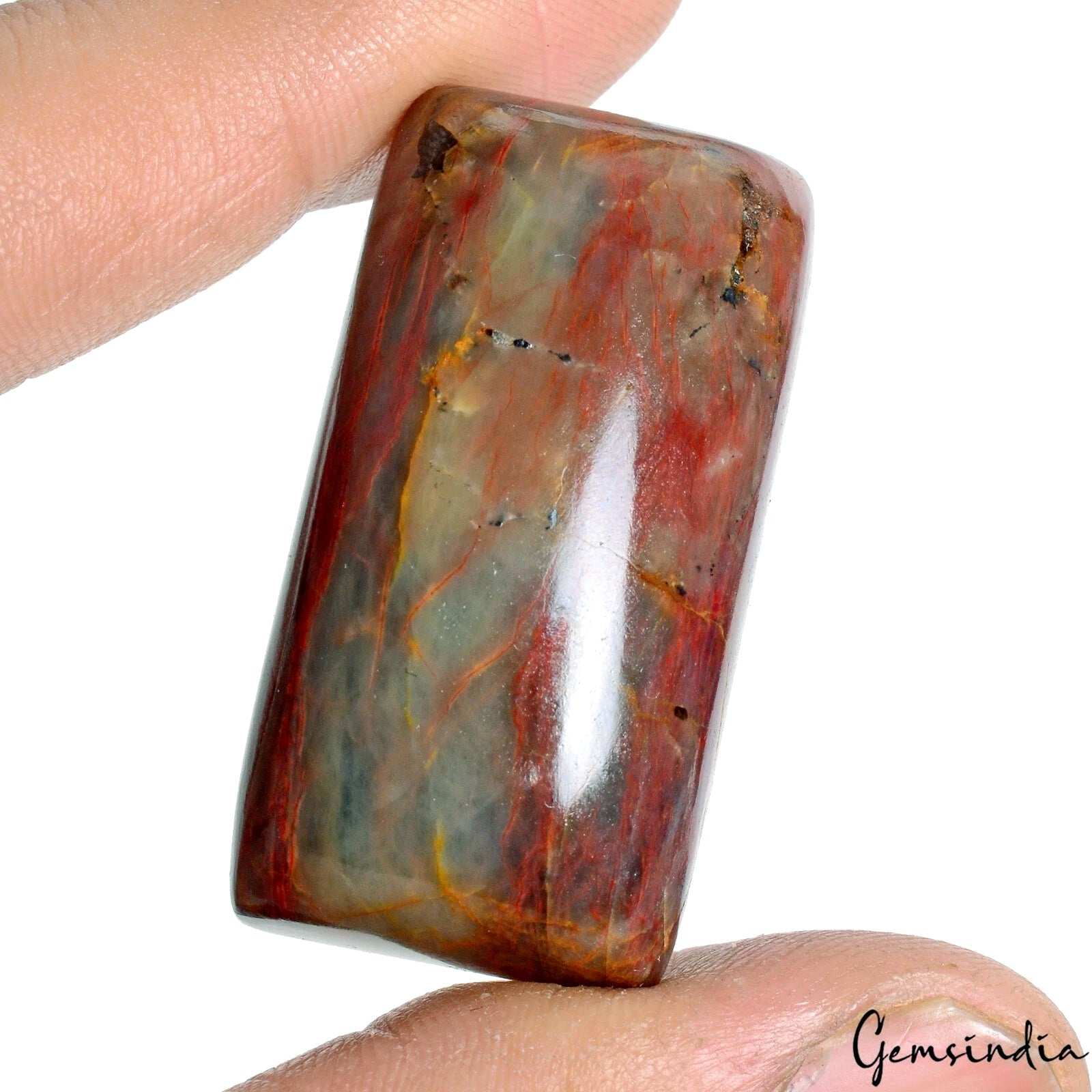 220 Ct Natural Untreated Sapphire w/ Red Streaks Rectangular Cabochon Gemstone G