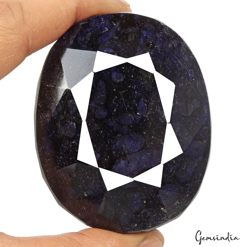 1840 Ct Natural Dark Blue Sapphire Oval Cut Faceted Earth Mined Huge Loose Gems