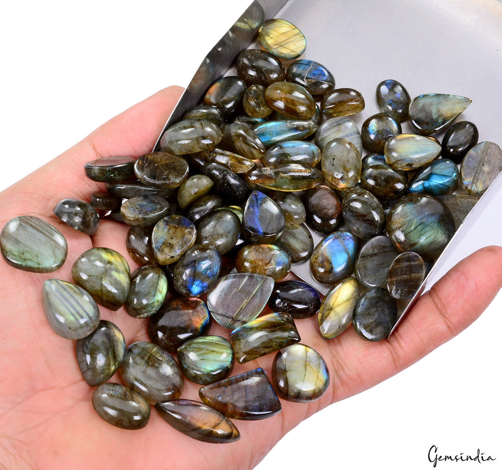 800 Ct Natural Multi Labradorite Mix Shape Cabochon Loose Gemstone Wholesale Lot