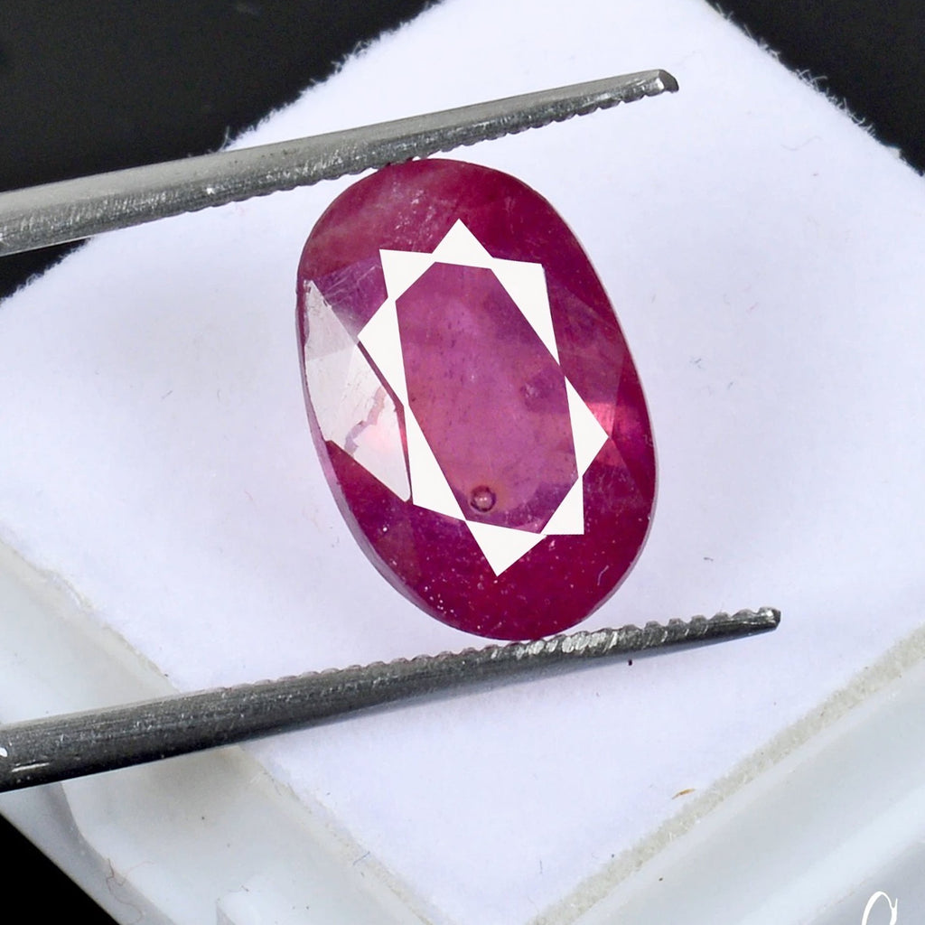 6.80 Cts Natural Mozambique Ruby 12x8mm Oval Cut Sparkling Red Certified Gem
