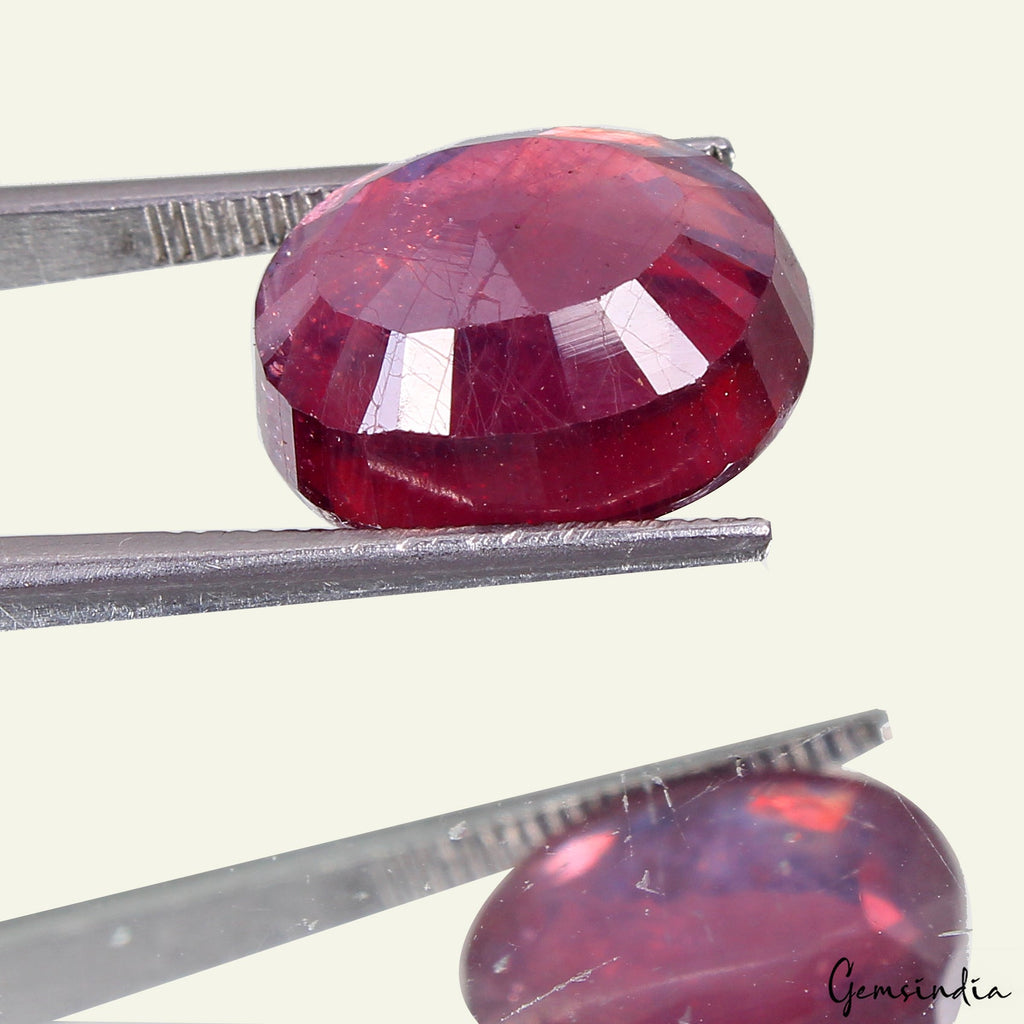 Certified 12.10 Ct Natural Untreated Red Ruby Oval Faceted Gems From Mozambique
