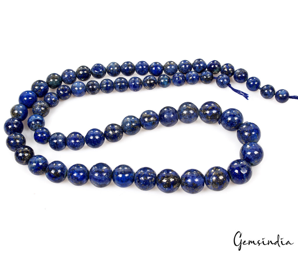 Huge 6-10mm Natural Genuine Lapis Lazuli Gemstones Round Loose Beads 18'' Strand