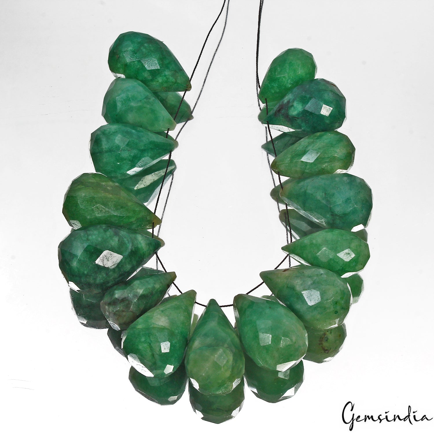 Emerald Beaded Strand, Green — 20mm to 28mm, 560 Ct, Brazil