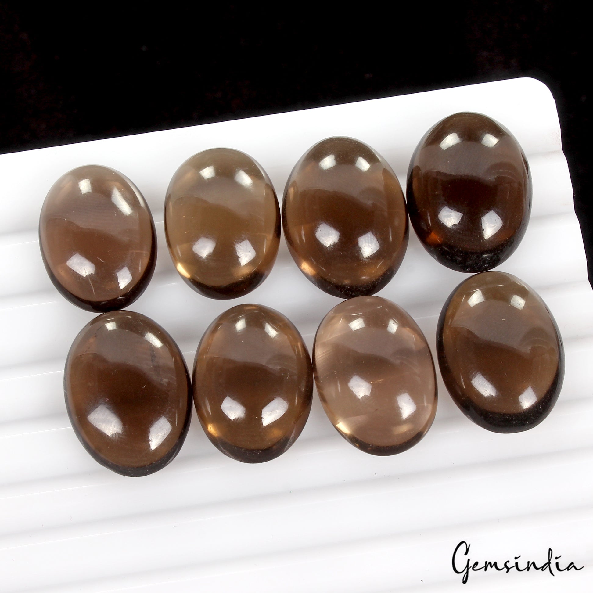 8 Pc Natural Brown Smoky Quartz Oval Cabochon Loose 21-23mm Gemstones~ 184.80 Ct