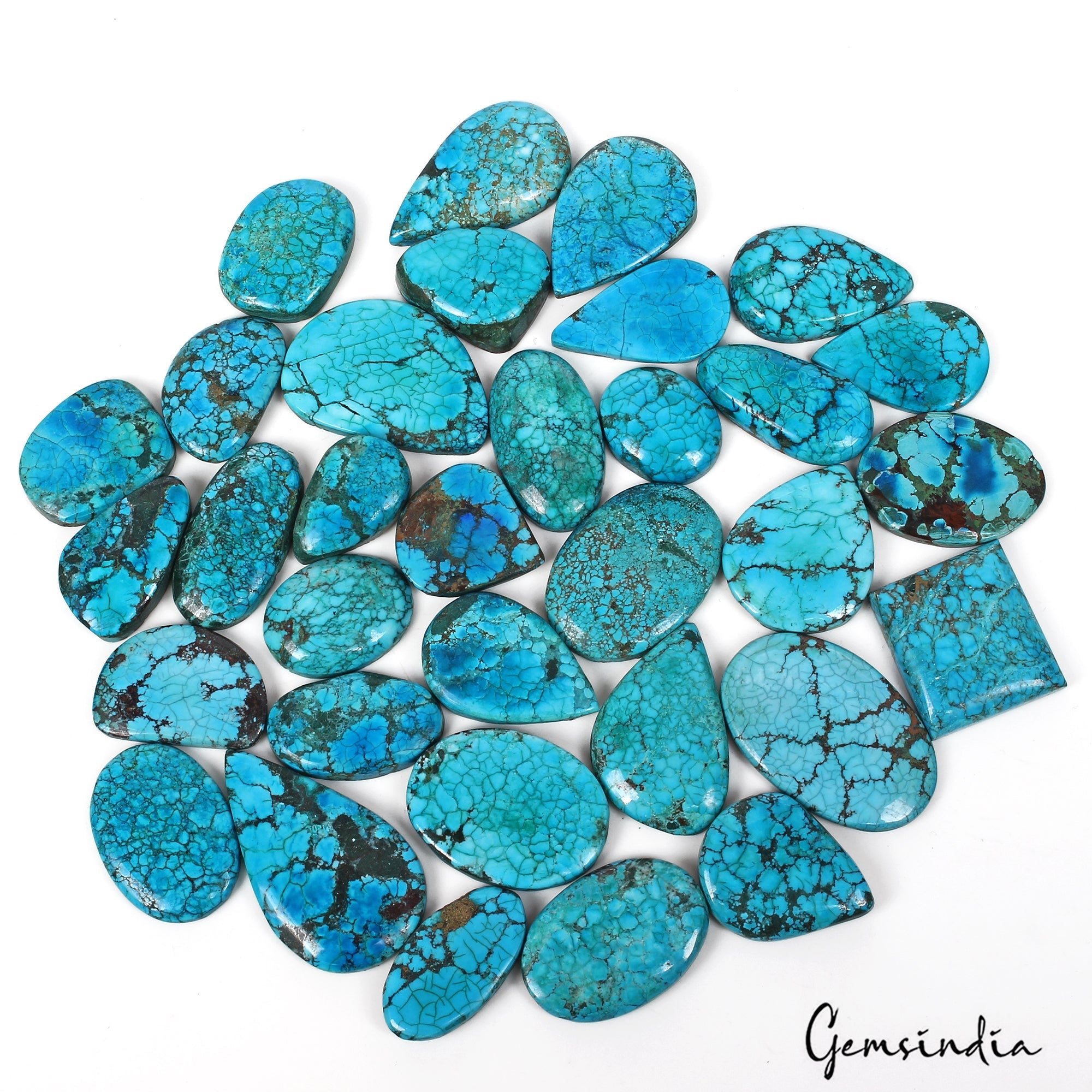 800Ct Rare Natural Blue Spiderweb Arizona Turquoise Lot Loose Mix Shape Gems Lot