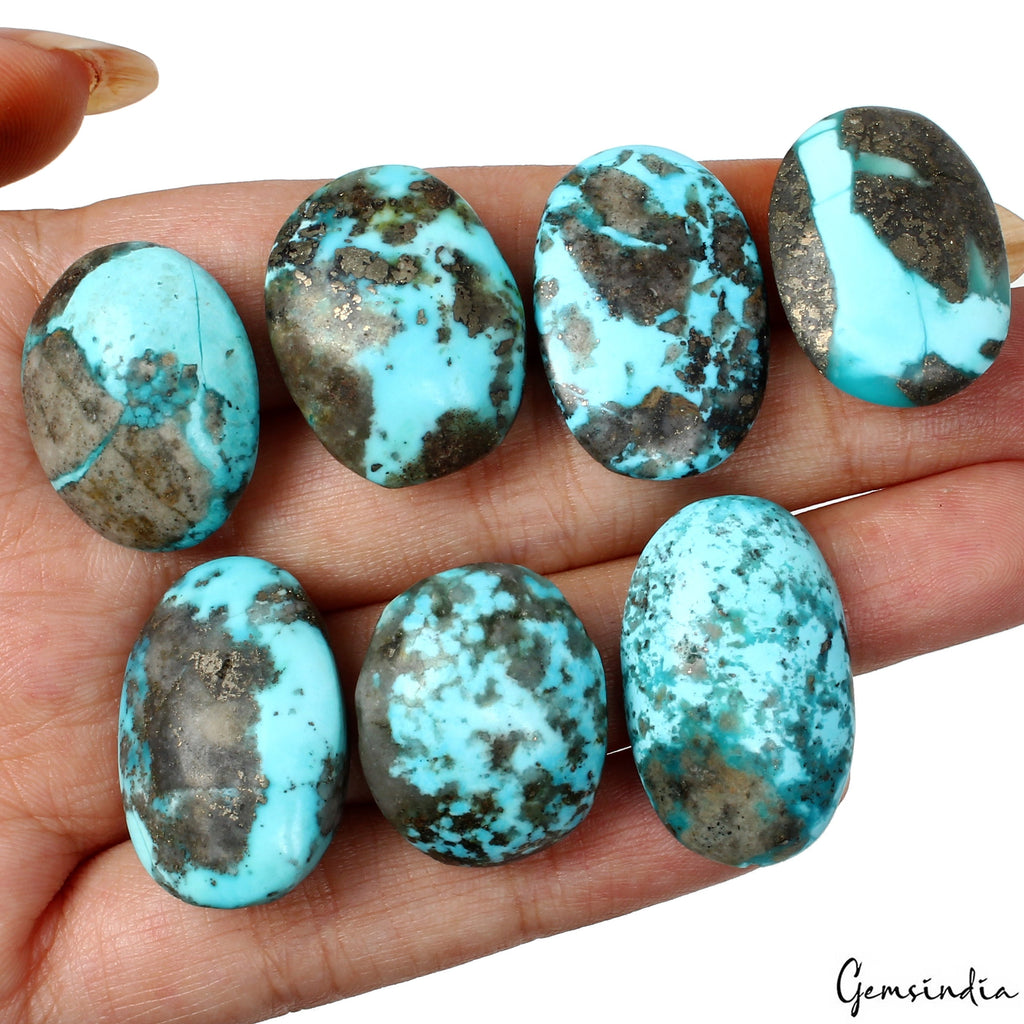 7 Pcs/240 Ct Natural Turquoise Top Quality 23-28mm Cab Untreated Loose Gemstones