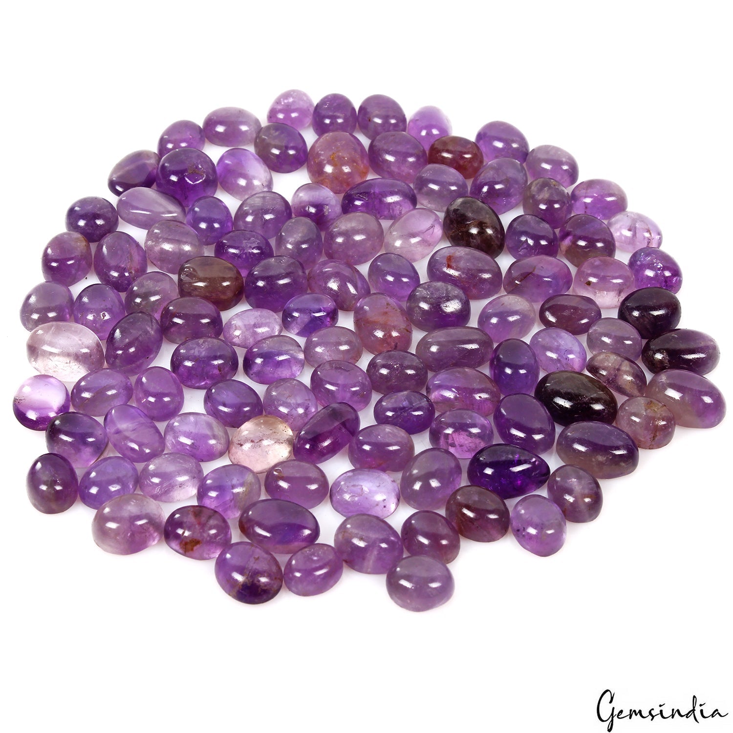 520 Ct. Natural Untreated Purple Amethyst Oval Cabochon Wholesale Loose Gems Lot