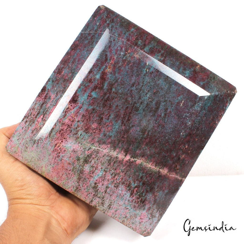 6.6 Kg Natural Ruby Kyanite Octagon Cut Huge Rare Untreated Earth Mined Gemstone