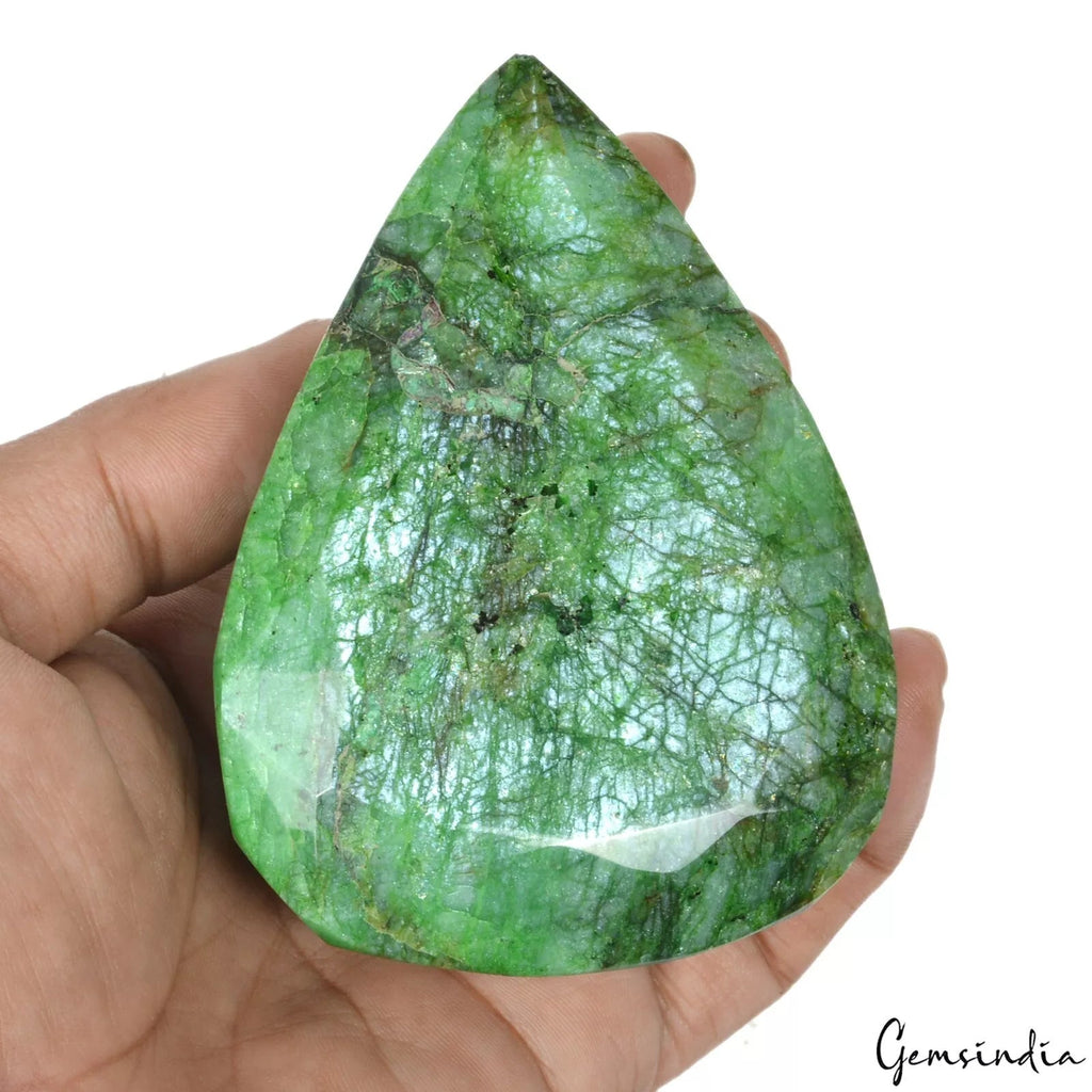 1850 Ct Natural Green Emerald Pear Faceted Huge Earth Mined Gemstone From Brazil