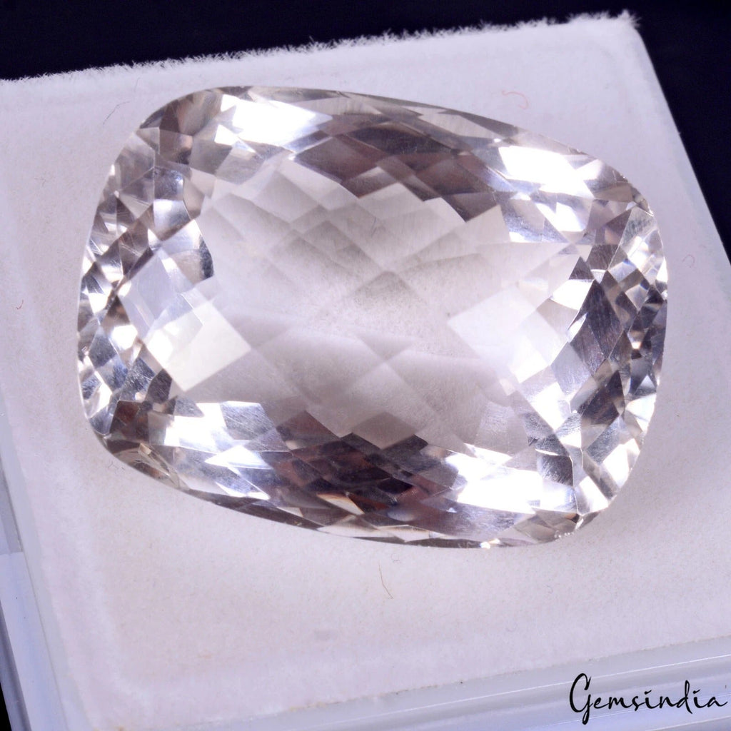 55.00 Cts Natural Lavender color Amethyst Cushion Checker Cut Flawless Gemstone