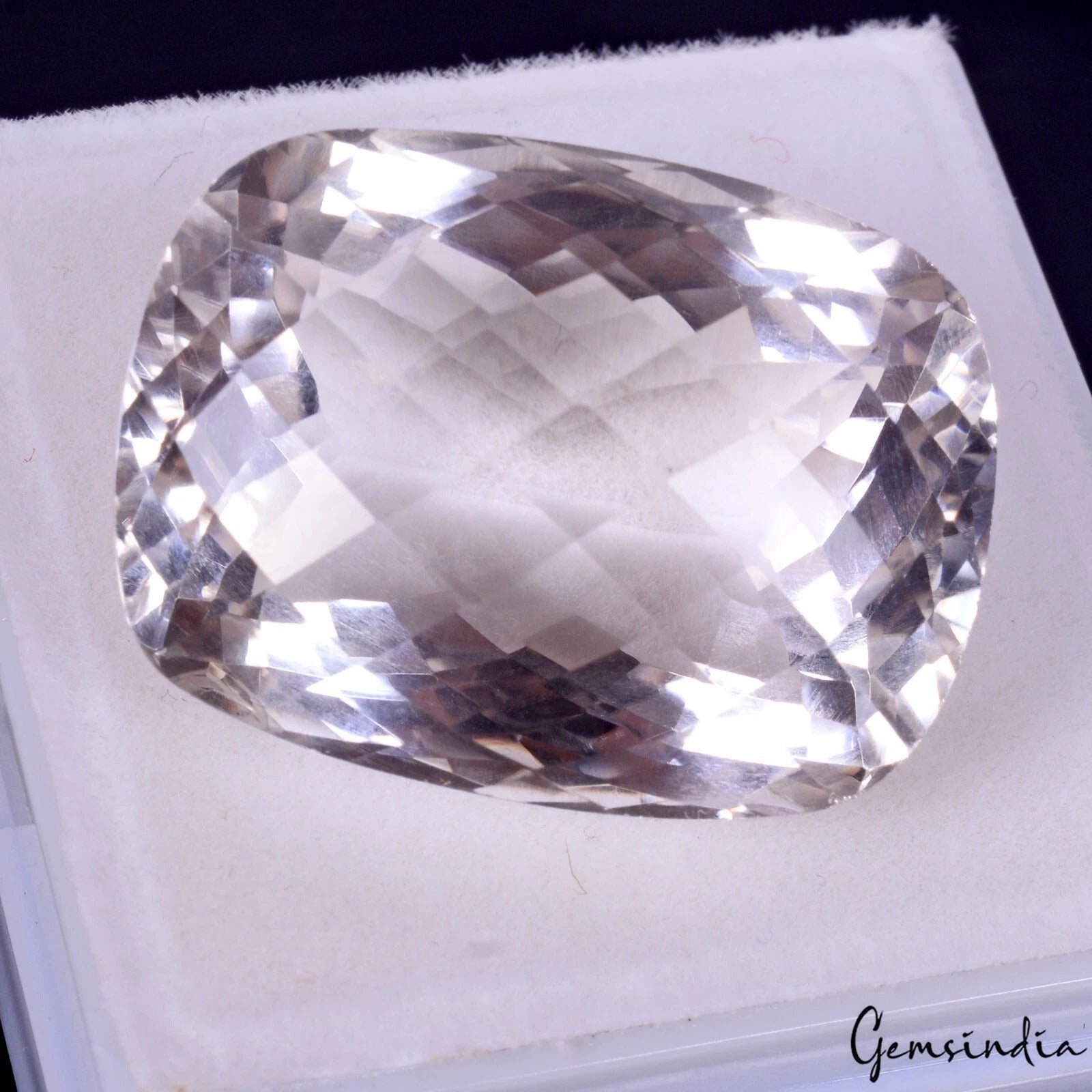 55.00 Cts Natural Lavender color Amethyst Cushion Checker Cut Flawless Gemstone