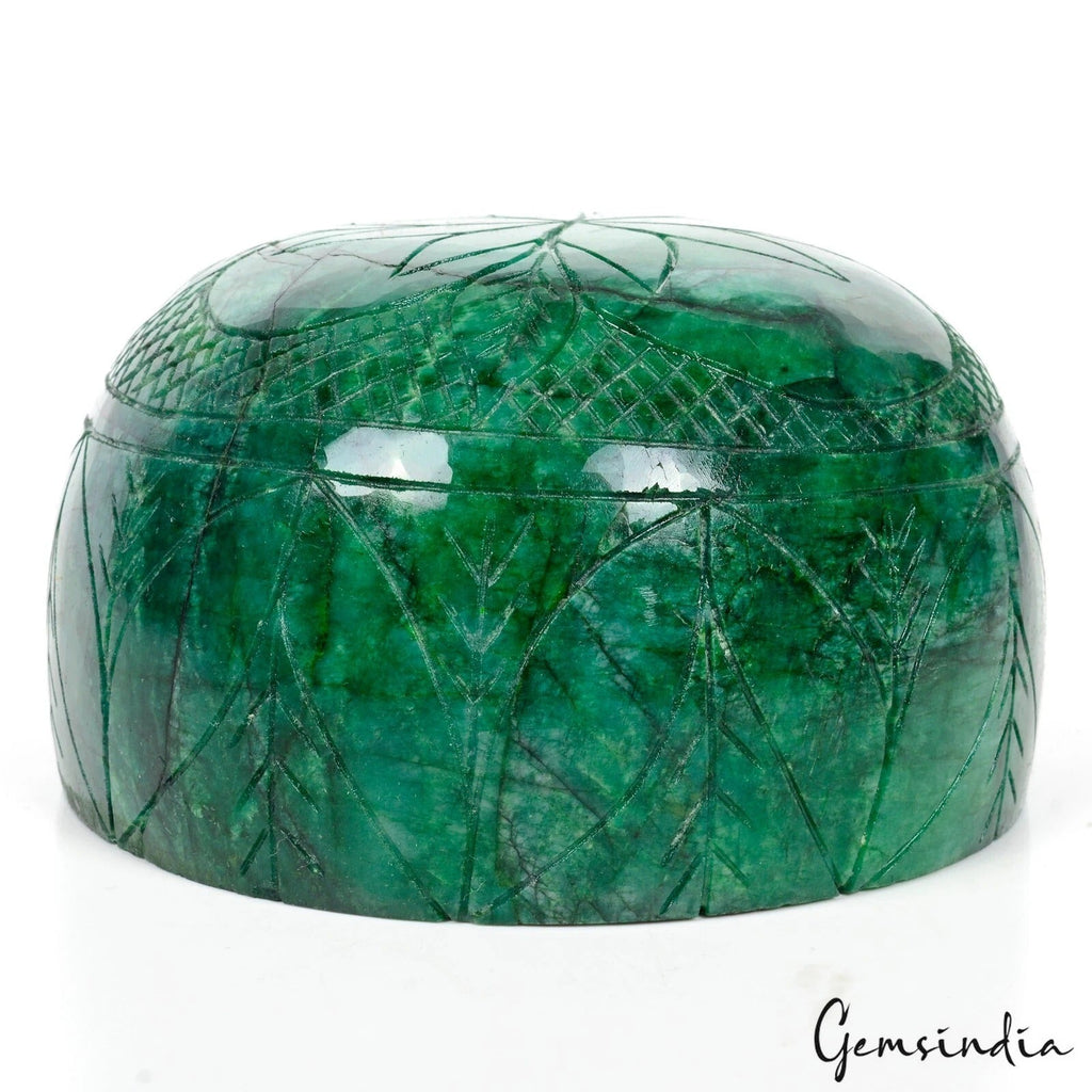 Museum Size 6520 Cts Natural Brazilian Green Emerald Round Carved Certified Gem