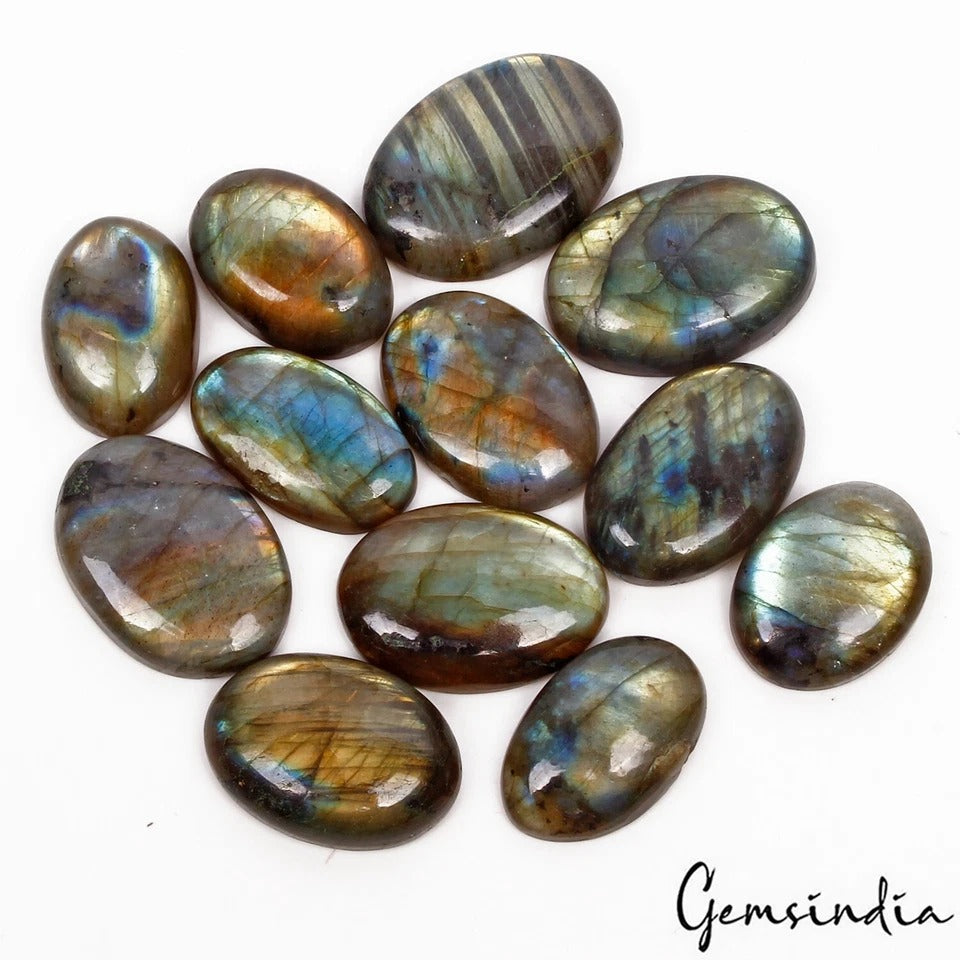 280 Ct Natural Multi Shine Labradorite Oval Cab 22mm-28mm Loose Gems For Jewelry