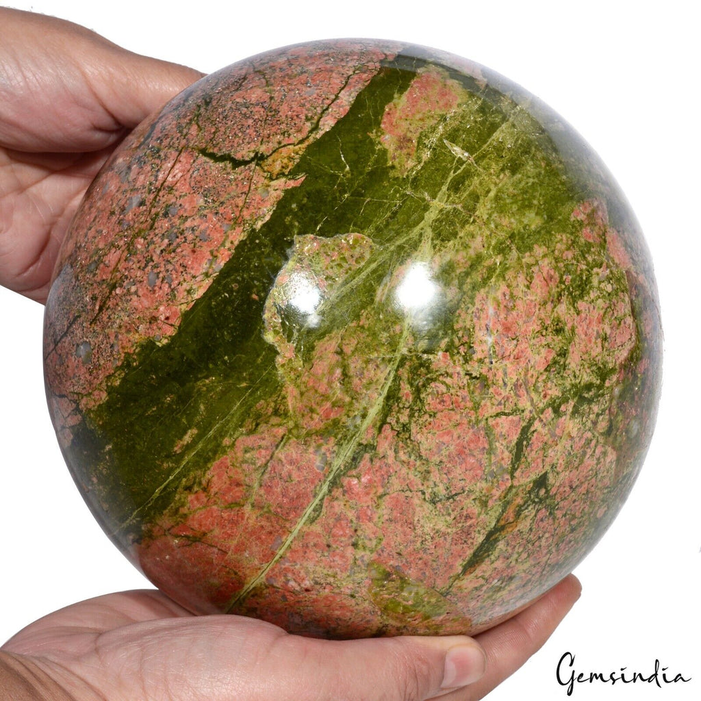 7.9 Kilo Unakite Ball Sphere Healing Crystal Natural Gemstone Mineral Polished