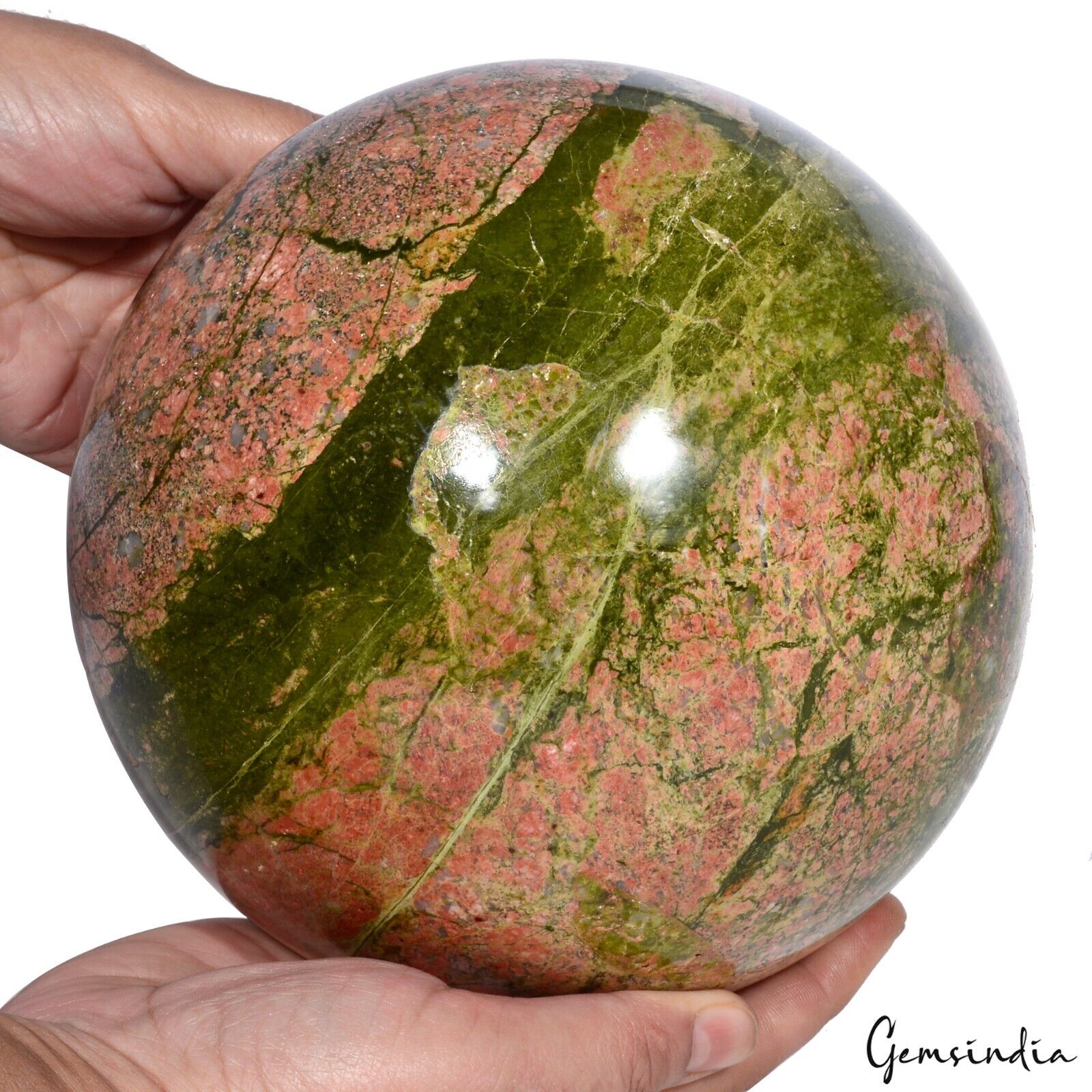 7.9 Kilo Unakite Ball Sphere Healing Crystal Natural Gemstone Mineral Polished