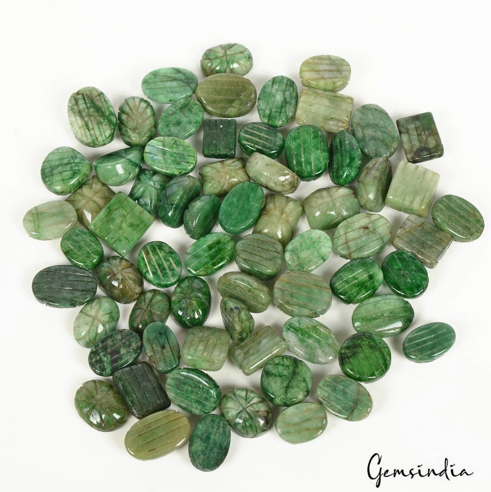 1000 Ct Natural Emerald Zambian Mix Shape Handmade Carving Loose Gemstones 66 Pc