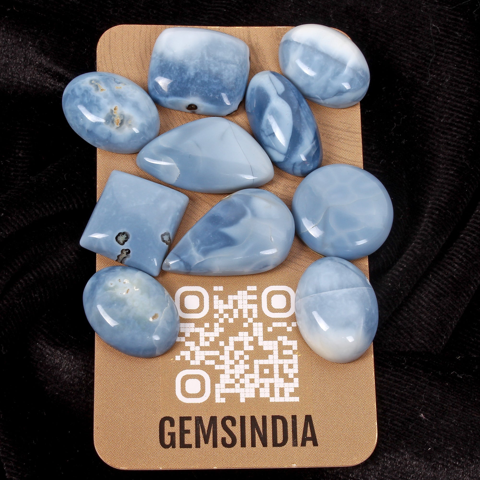 138.50 Ct/10Pcs Natural Untreated Australian Blue Opal Mix Cab Loose Gemstones