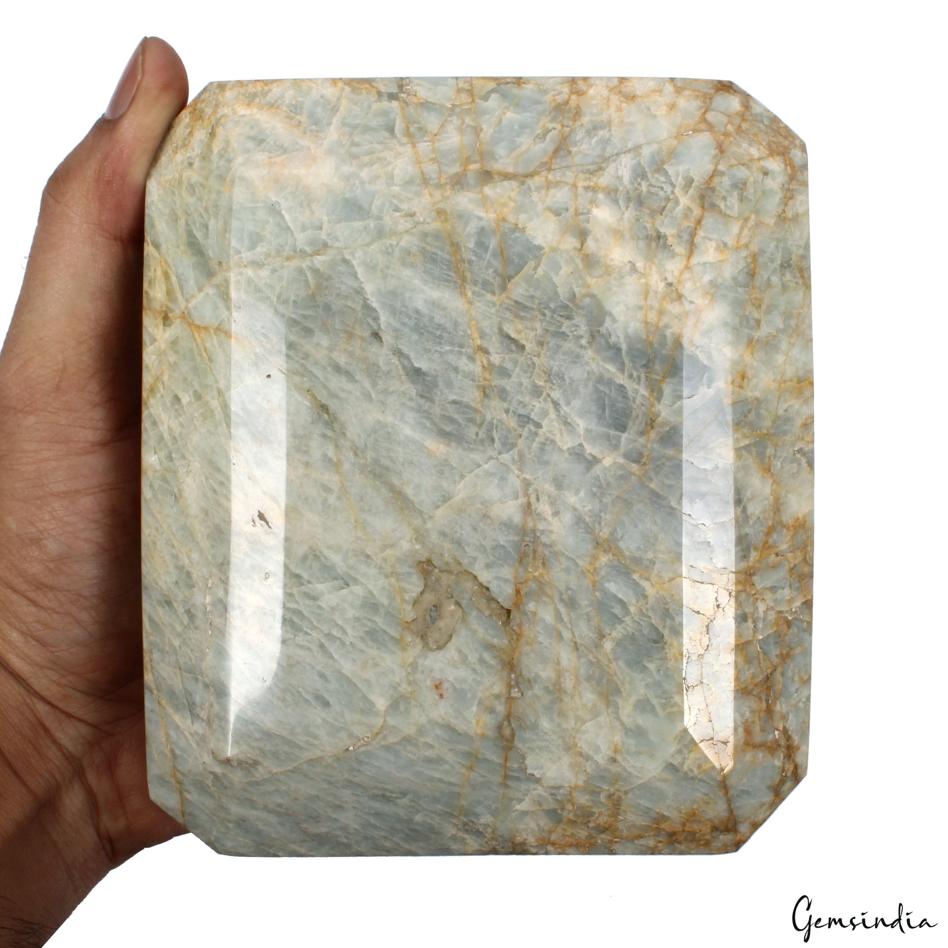 2.8kilo Octagon Cut Natural Gray Green Aquamarine Unheated Brazil Large Gemstone