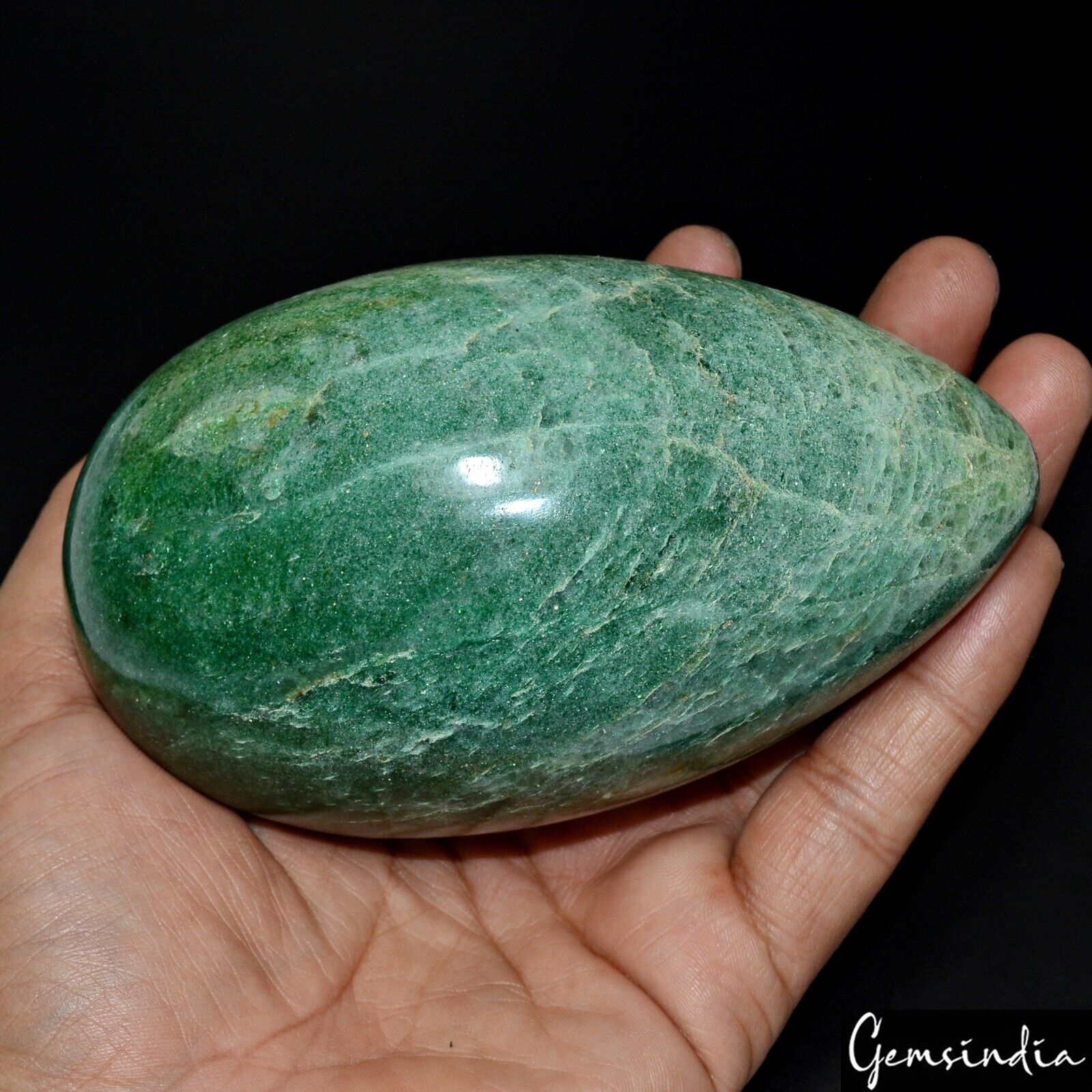 4040 Ct/4.7" Natural Green Aventurine Crystal Healing Mineral Egg Shape Gemstone