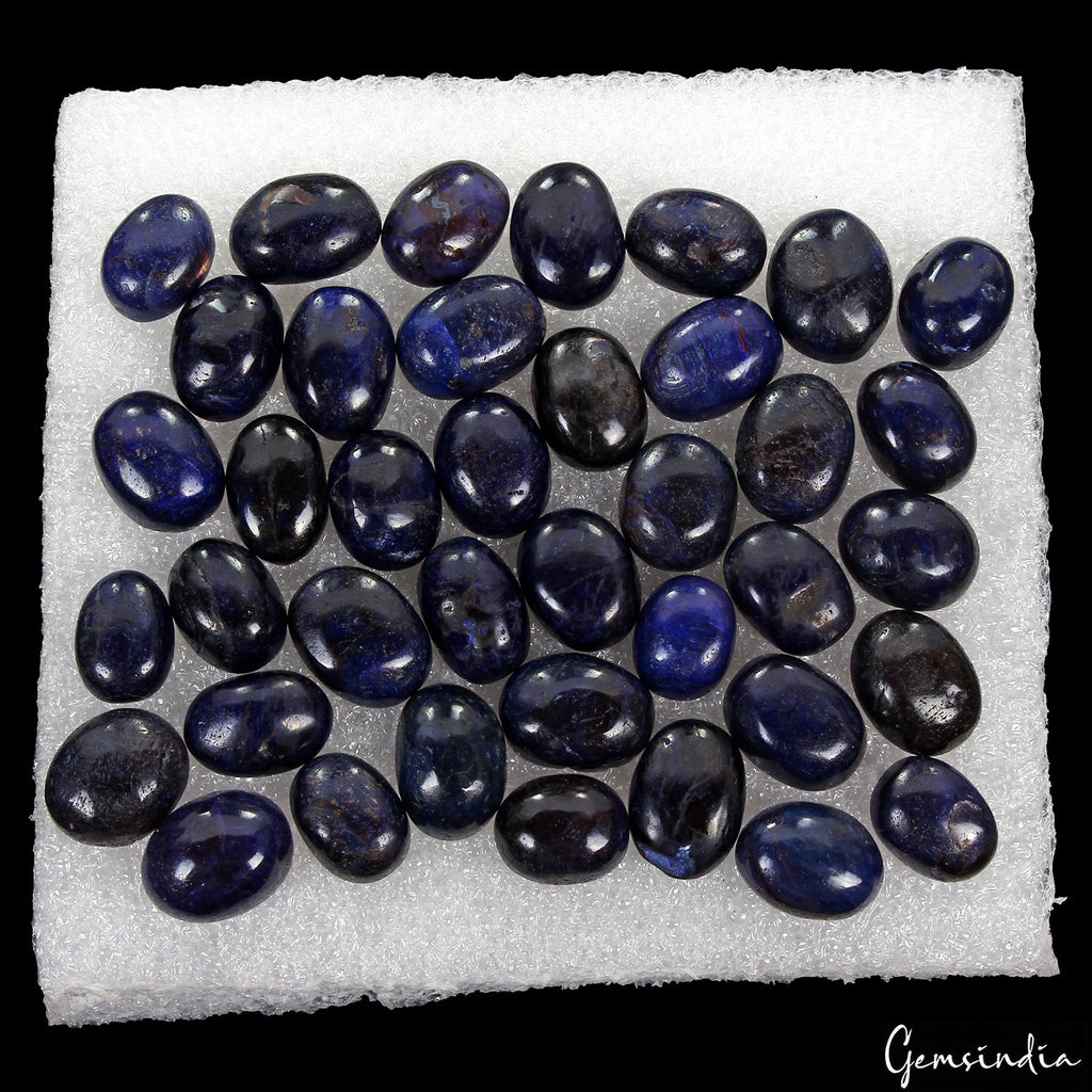 500 Ct / 39 Pcs Natural African Blue Sapphire Oval Cab Loose Gems For Jewelry