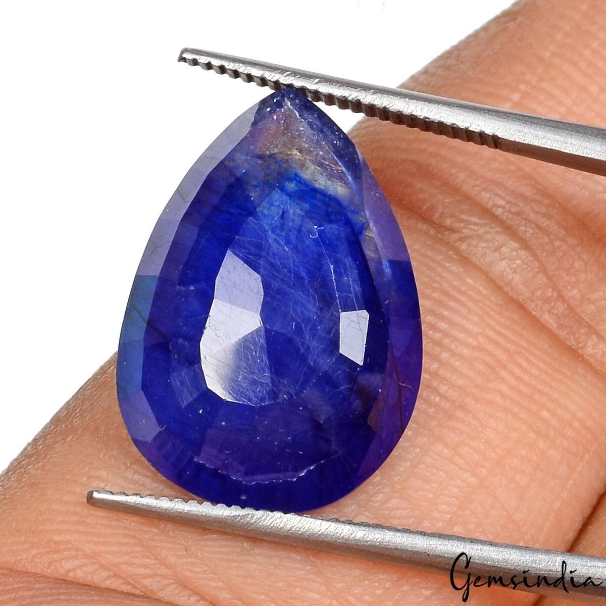 Certified 15 Cts Natural Royal Blue Ceylon Sapphire Pear Cut Loose Precious Gem