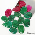 Red Beryl Lot, Loose Gemstone, Green — 15 Pieces, 33mm to 43mm, 1180 Ct
