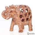 Hand Carved 1170 Ct Soapstone Trunk Up Elephant Animal Figurine/Sculpture/Decor