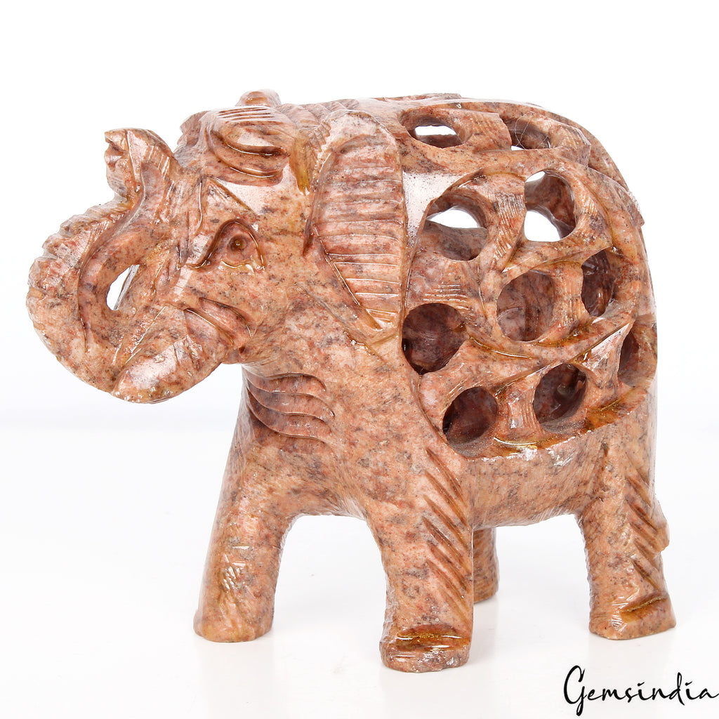 Soapstone Elephant Figurine — 94x78x45mm, 1170 Ct
