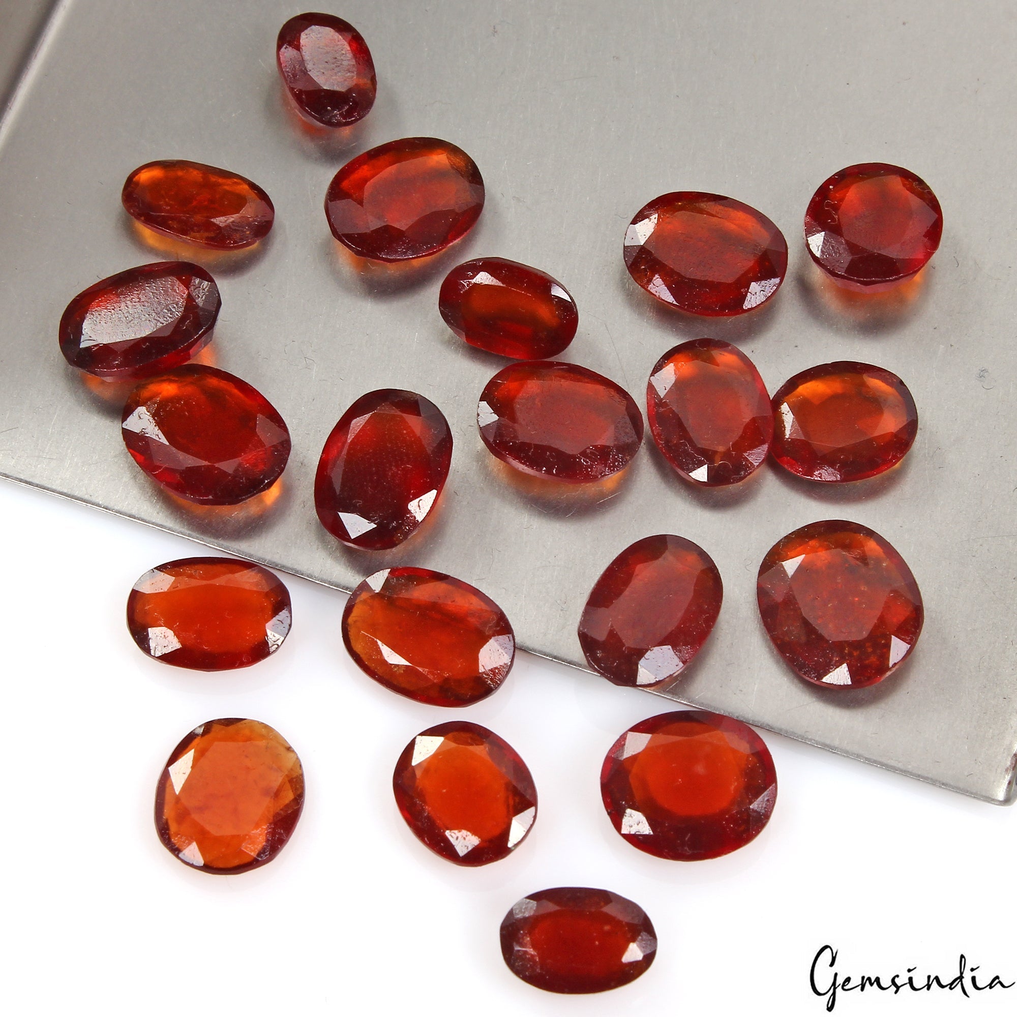 84 Ct/20 Pcs Natural Untreated Ceylon Hessonite Garnet Oval Certified Gemstones