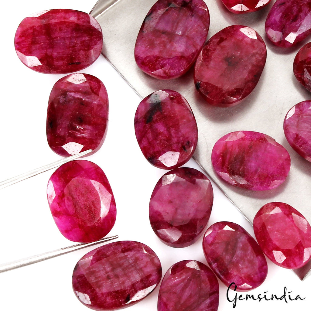 340 Ct Natural Red Pink Beryl Mix Faceted Loose Wholesale Gemstone Lot 19 Pcs