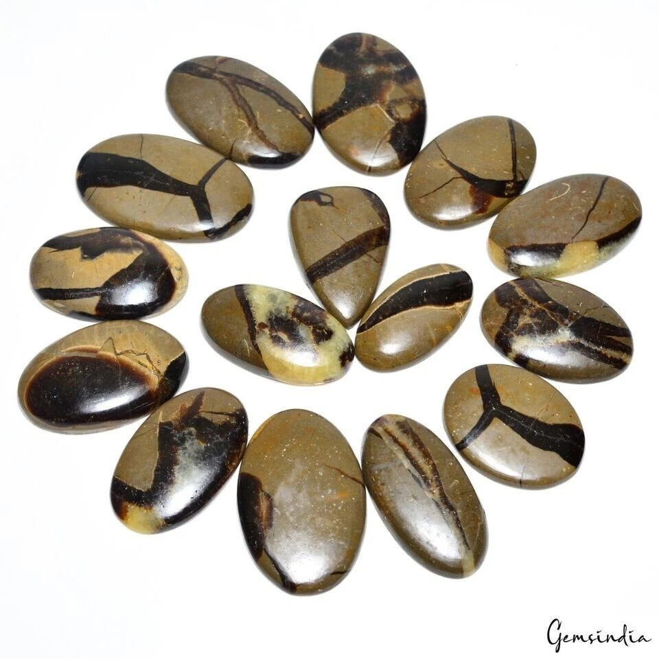 Septarian Lot, Cabochon, Untreated — 15 Pieces, 35mm to 45mm, 750 Ct