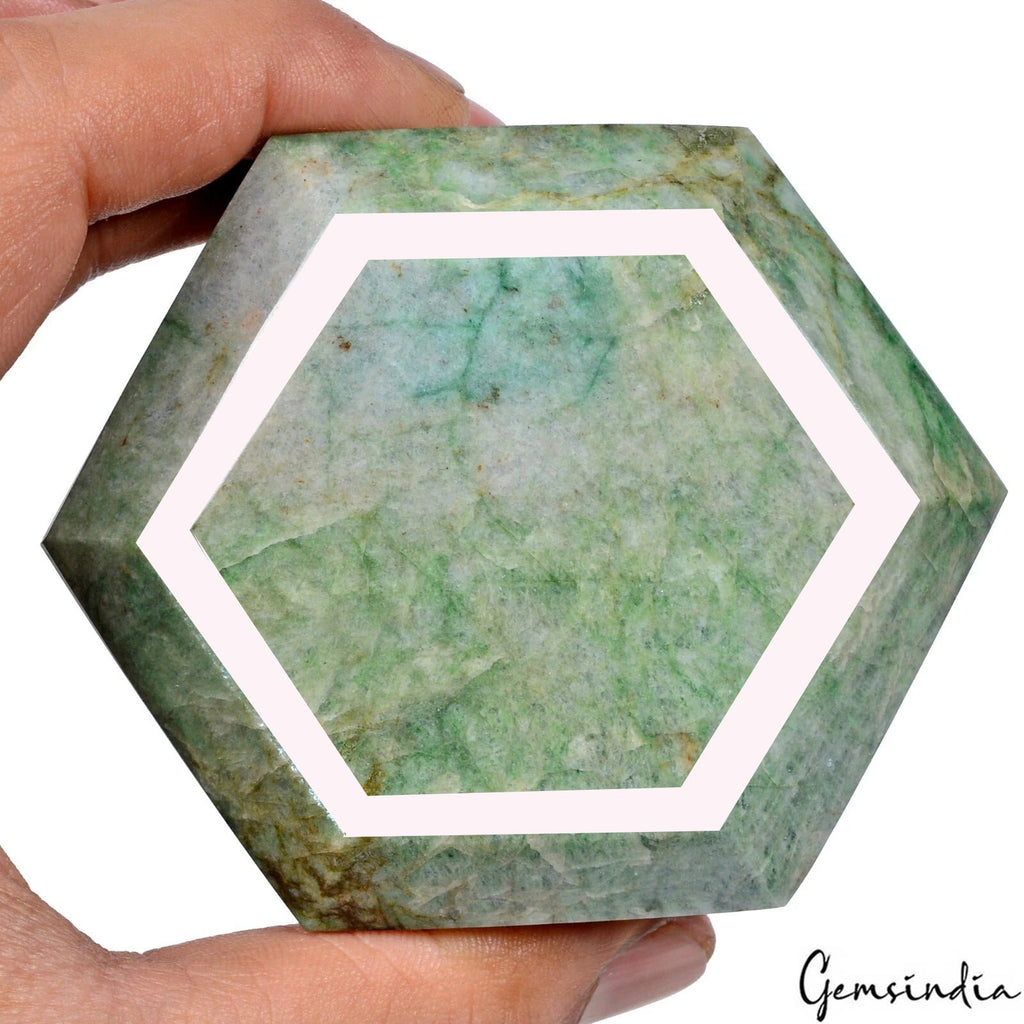675 Gram Natural Green Emerald Hexagon Cut Faceted Earth Mined Loose Gemstone