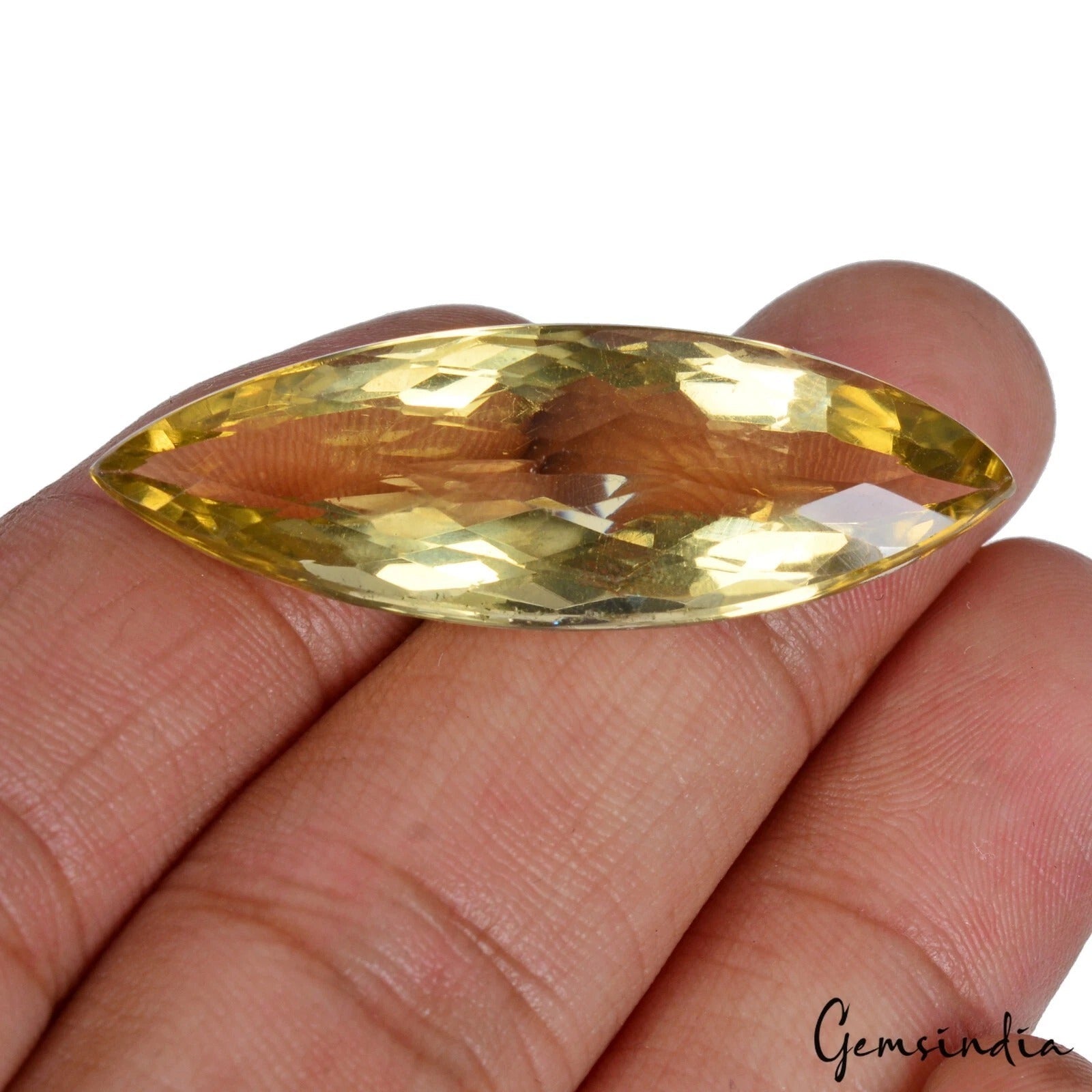 32.80 Cts Natural Untreated Brazilian Citrine Marquise Checker Cut Gems For Ring