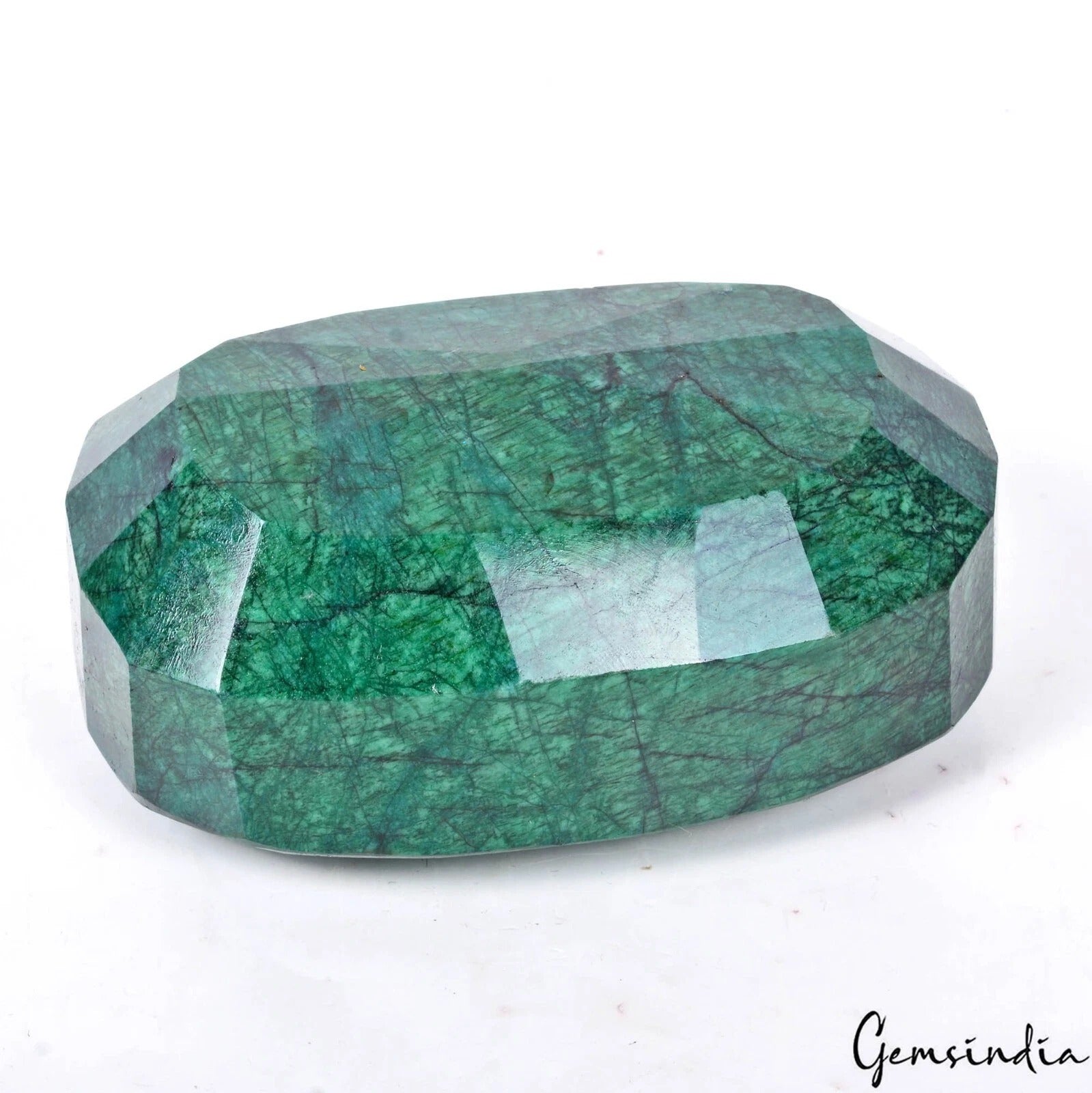 Emerald Loose Gemstone, Oval Cut, Color Enhanced — 104x70x46 mm, 3020 Ct, Brazil